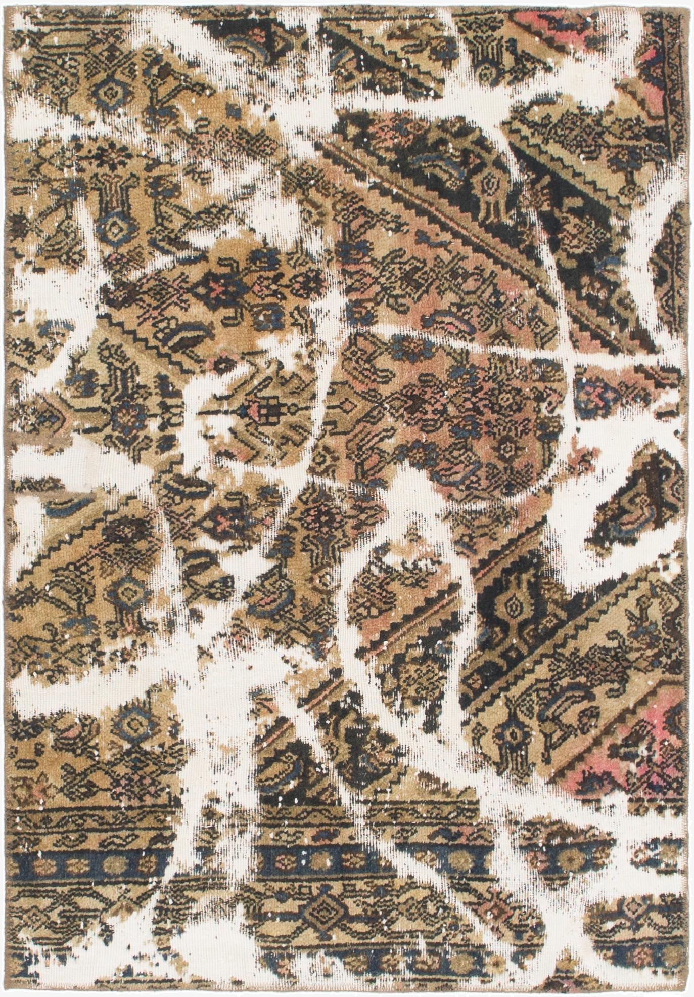  4' x 5' 9  Hand Knotted Ultra Vintage Persian Wool Rug