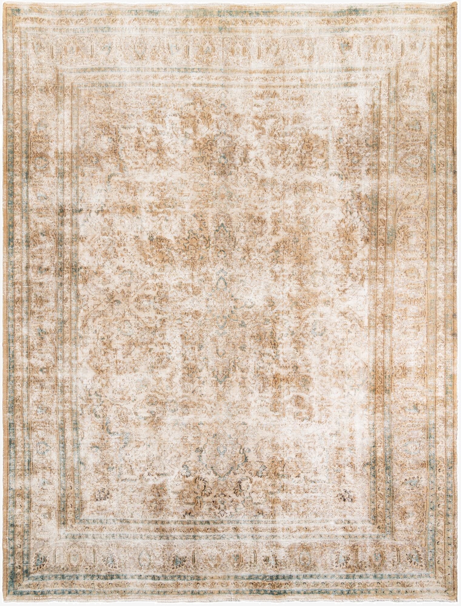  9' 9 x 12' 6  Hand Knotted Ultra Vintage Persian Wool Rug