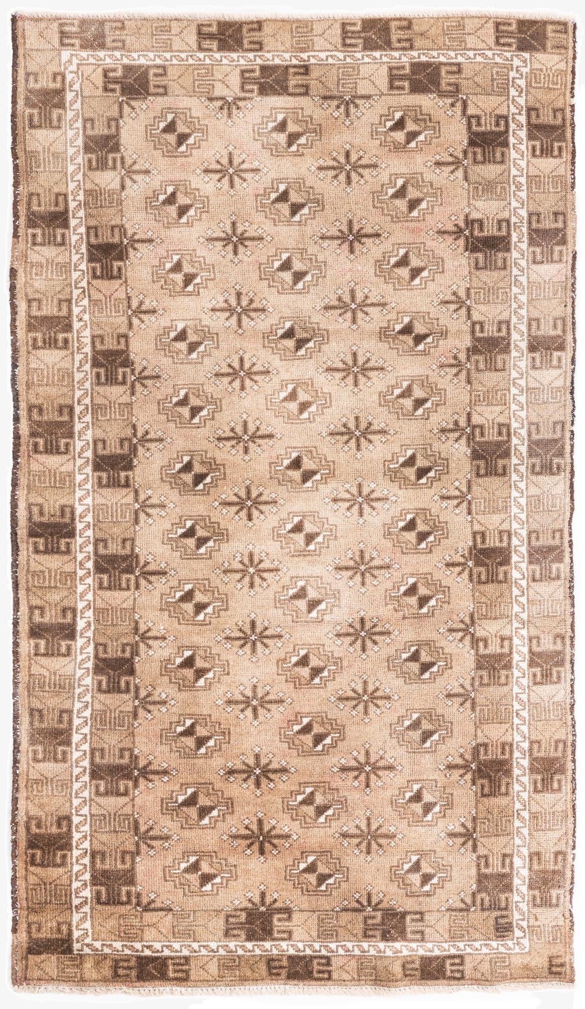  3' 3 x 6'  Hand Knotted Ultra Vintage Persian Wool Rug