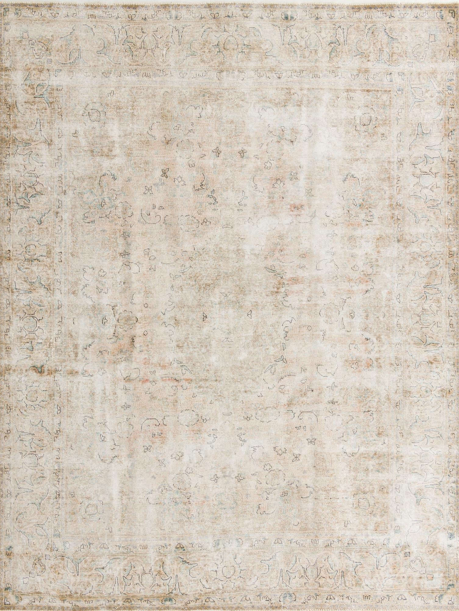  9' 3 x 12' 4  Hand Knotted Ultra Vintage Persian Wool Rug