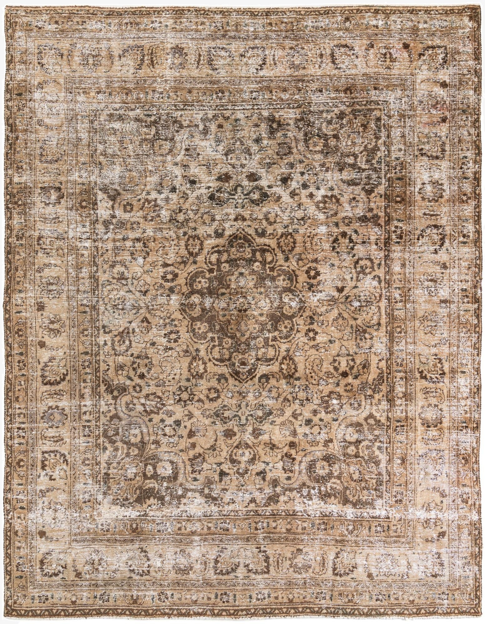  8' 2 x 10' 9  Hand Knotted Ultra Vintage Persian Wool Rug
