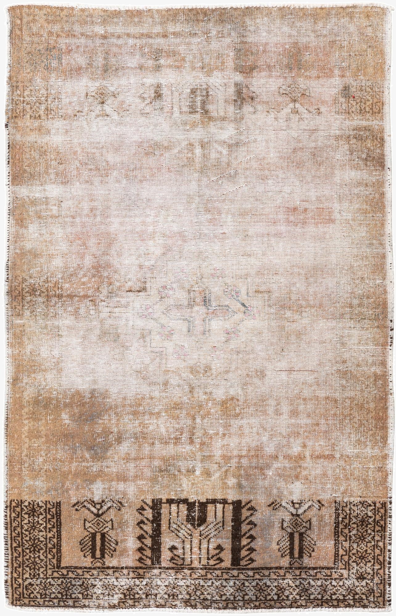  4' 1 x 6' 4  Hand Knotted Ultra Vintage Persian Wool Rug