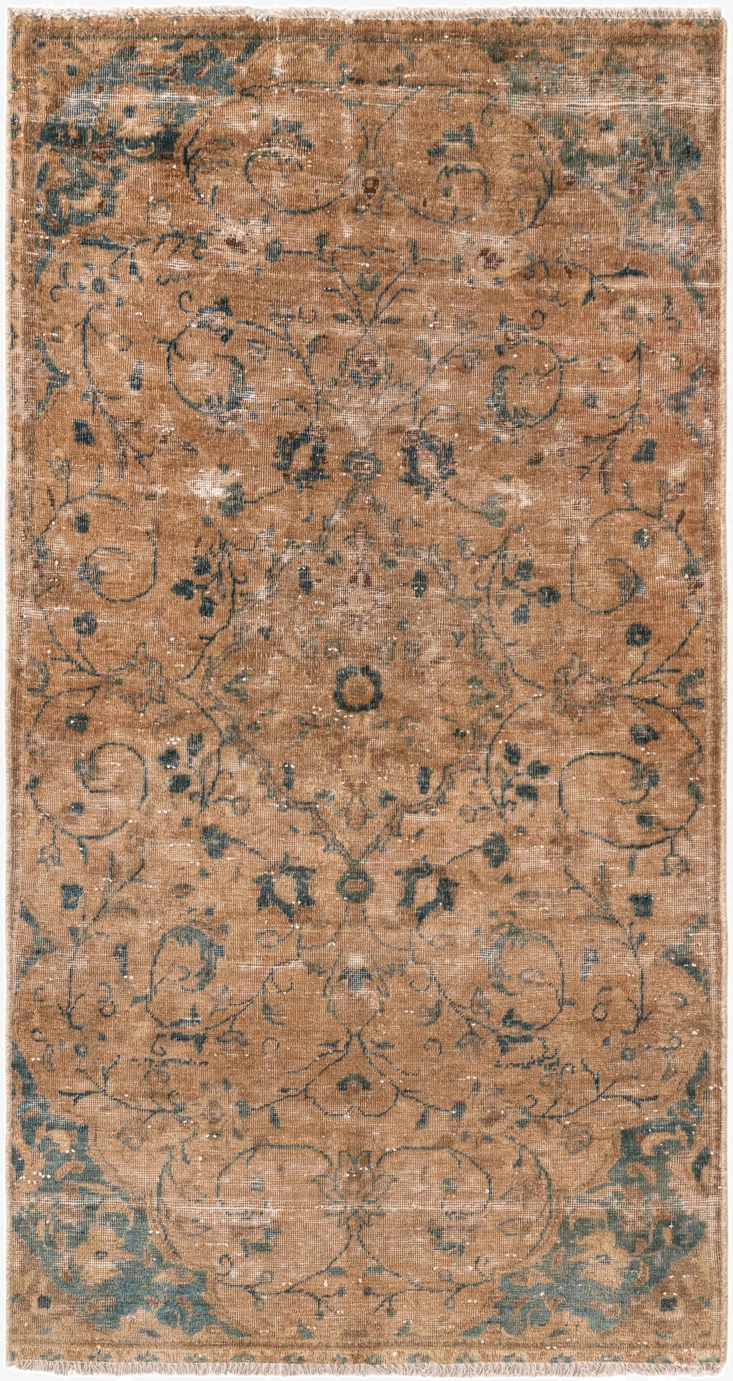  3' 9 x 7'  Hand Knotted Ultra Vintage Persian Wool Rug