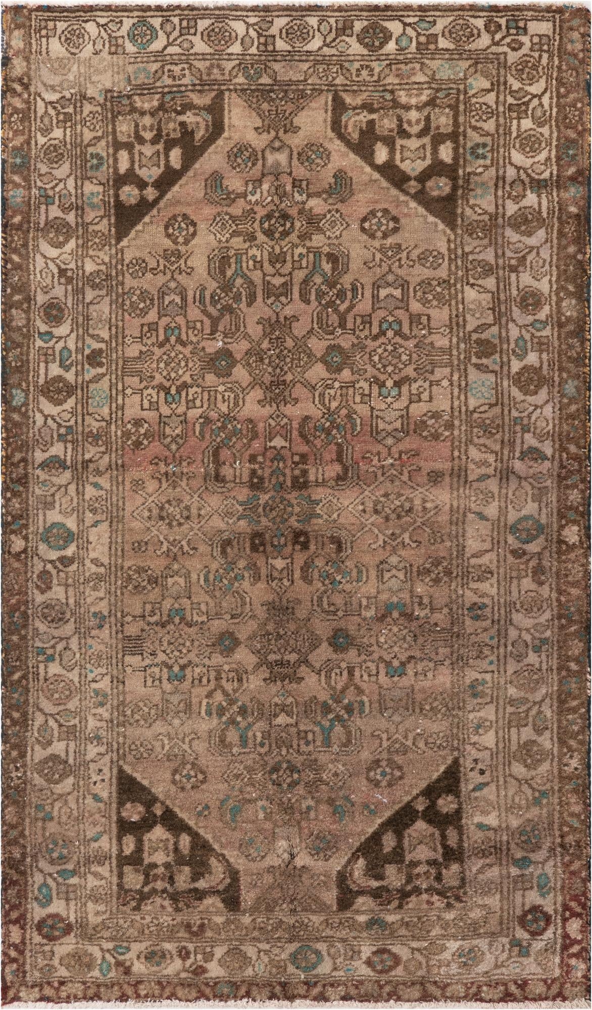  3' 4 x 5' 10  Hand Knotted Ultra Vintage Persian Wool Rug