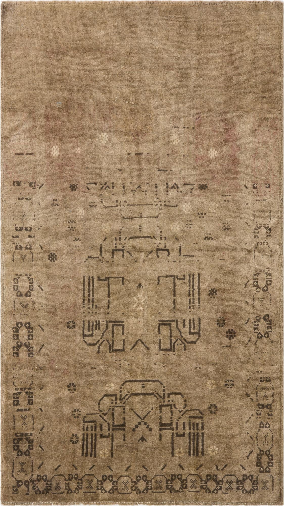  3' 6 x 6' 2  Hand Knotted Ultra Vintage Persian Wool Rug