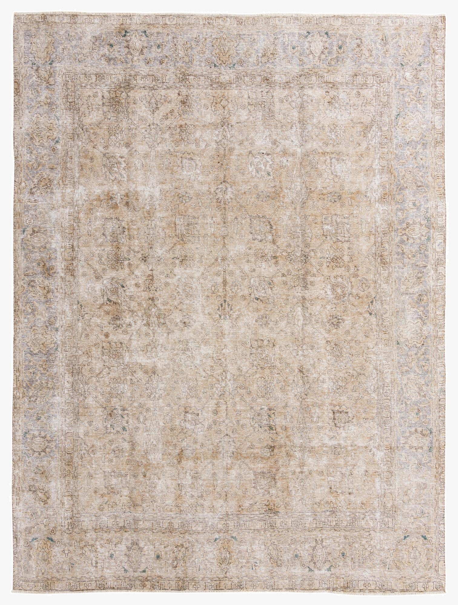  9' 4 x 12' 5  Hand Knotted Ultra Vintage Persian Wool Rug