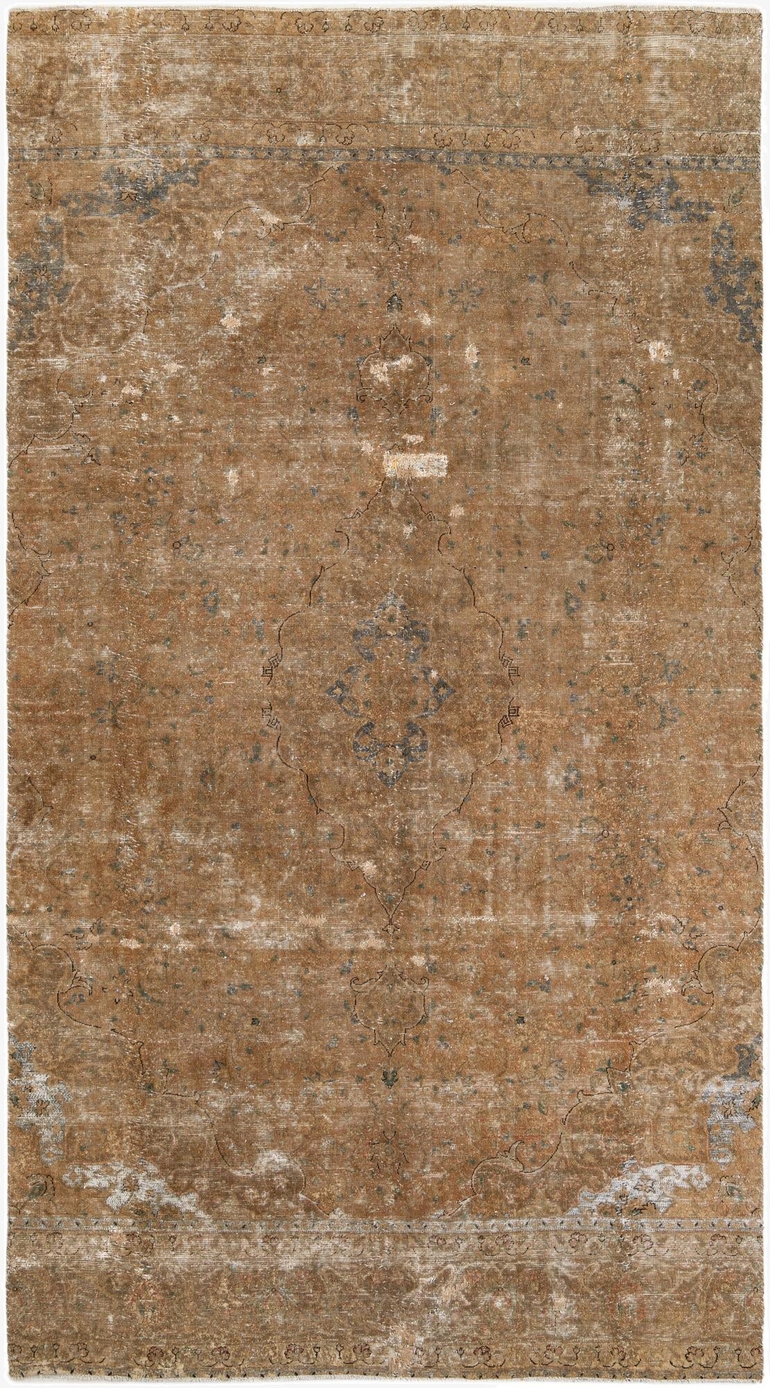  6' 9 x 12' 4  Hand Knotted Ultra Vintage Persian Wool Rug