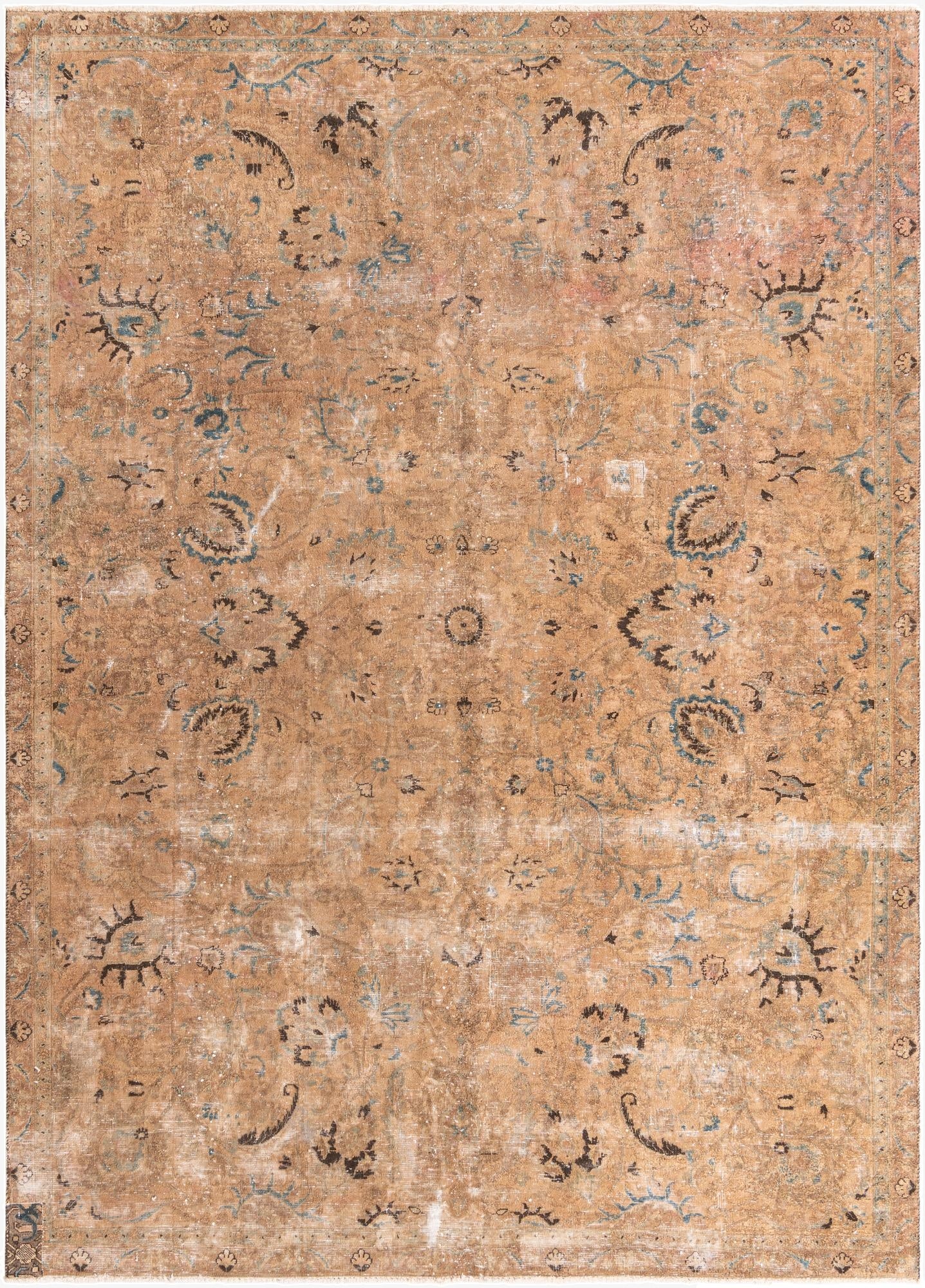  7' 5 x 10' 4  Hand Knotted Ultra Vintage Persian Wool Rug