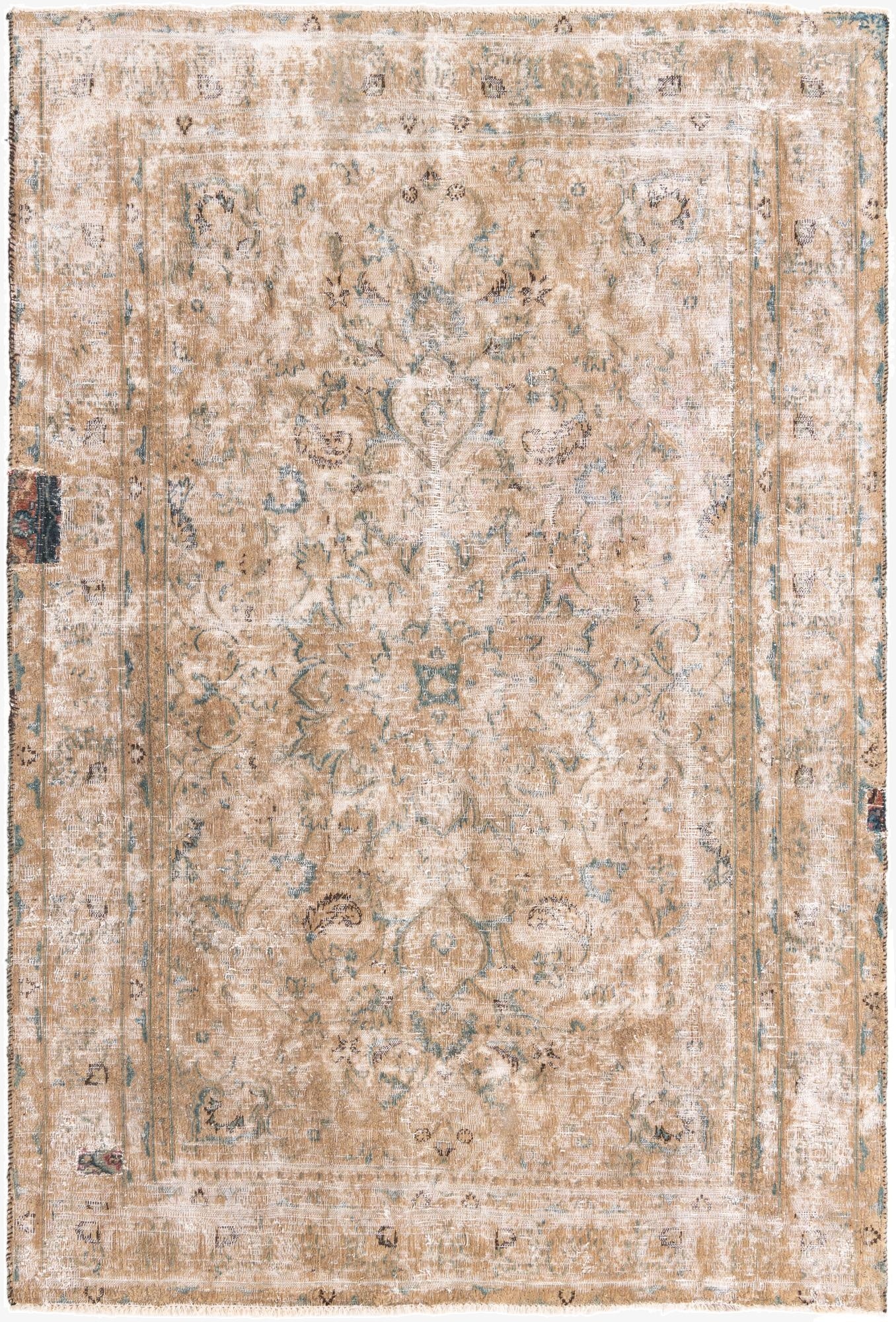  6' 2 x 9' 3  Hand Knotted Ultra Vintage Persian Wool Rug