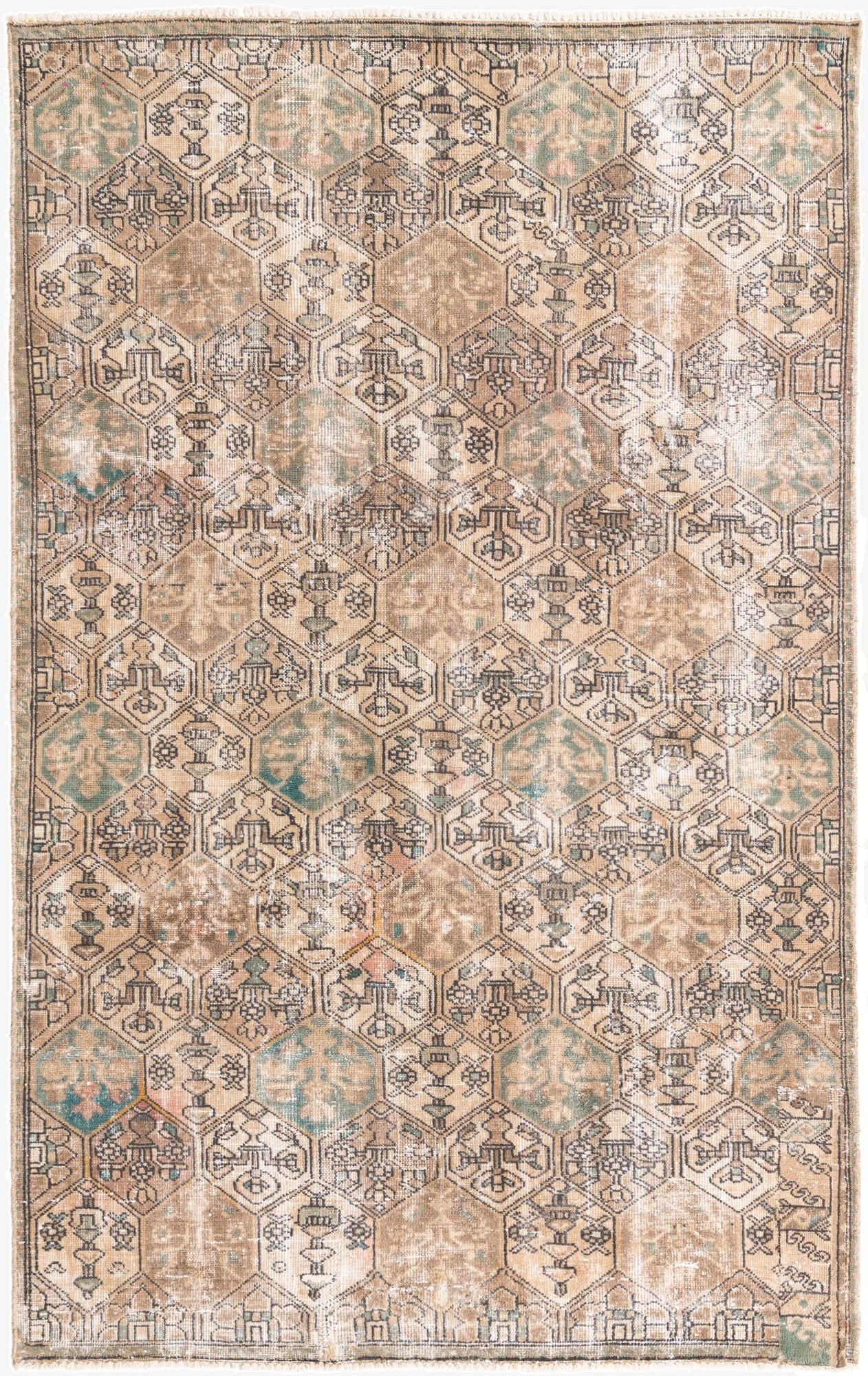  5' 5 x 8' 9  Hand Knotted Ultra Vintage Persian Wool Rug
