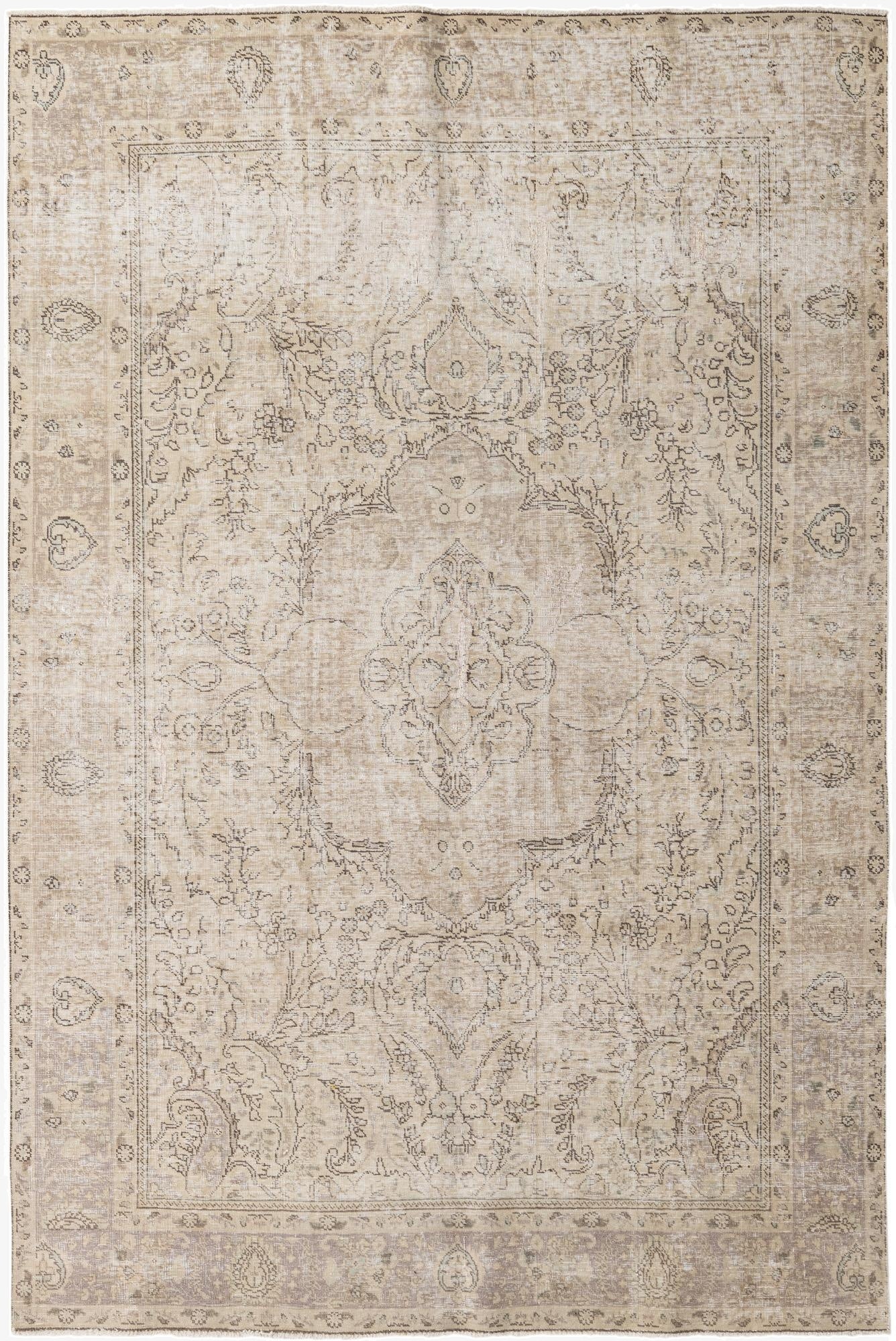  6' 5 x 9' 6  Hand Knotted Ultra Vintage Persian Wool Rug