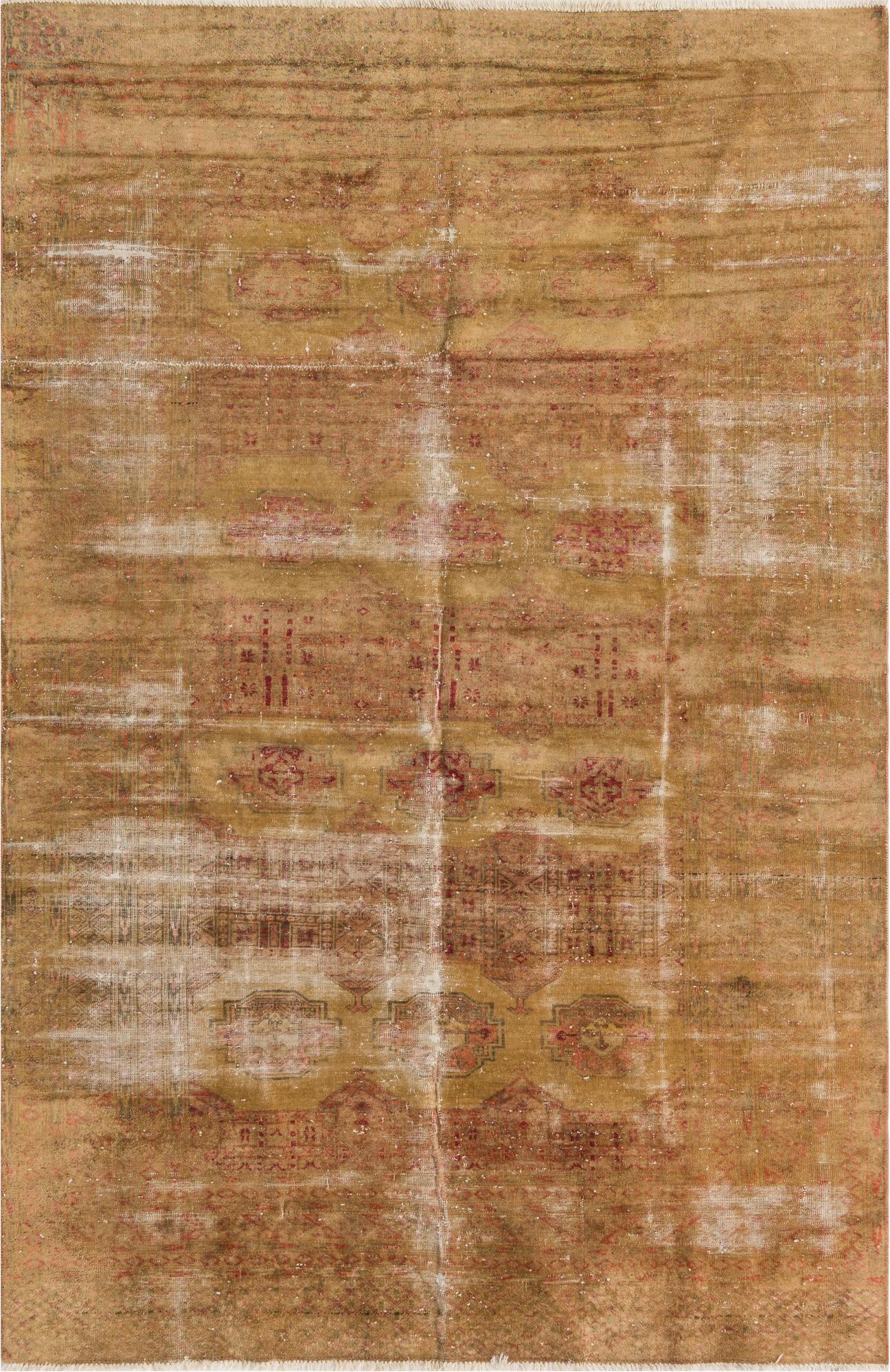  4' 10 x 7' 6  Hand Knotted Ultra Vintage Persian Wool Rug