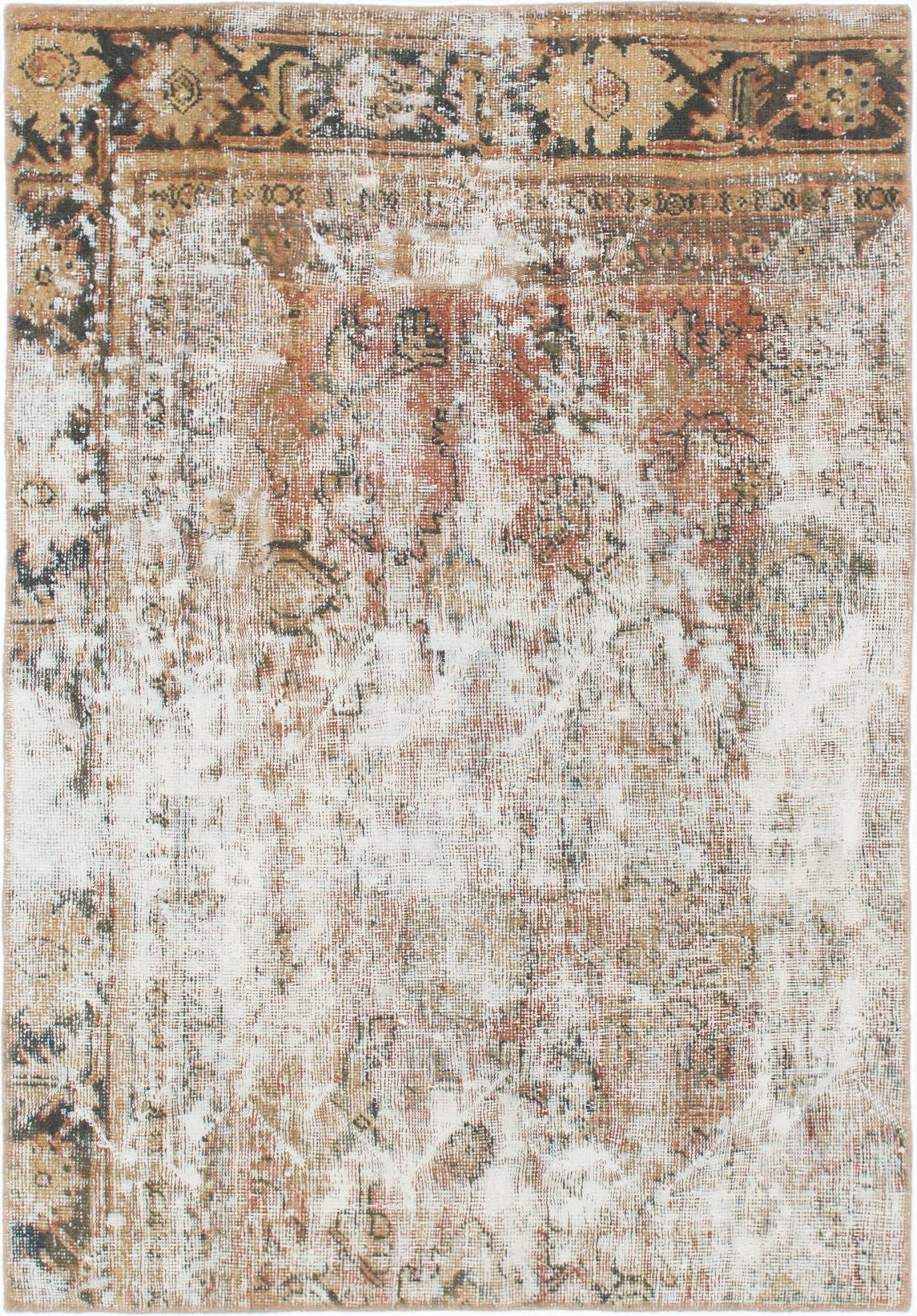  4' x 5' 10  Hand Knotted Ultra Vintage Persian Wool Rug