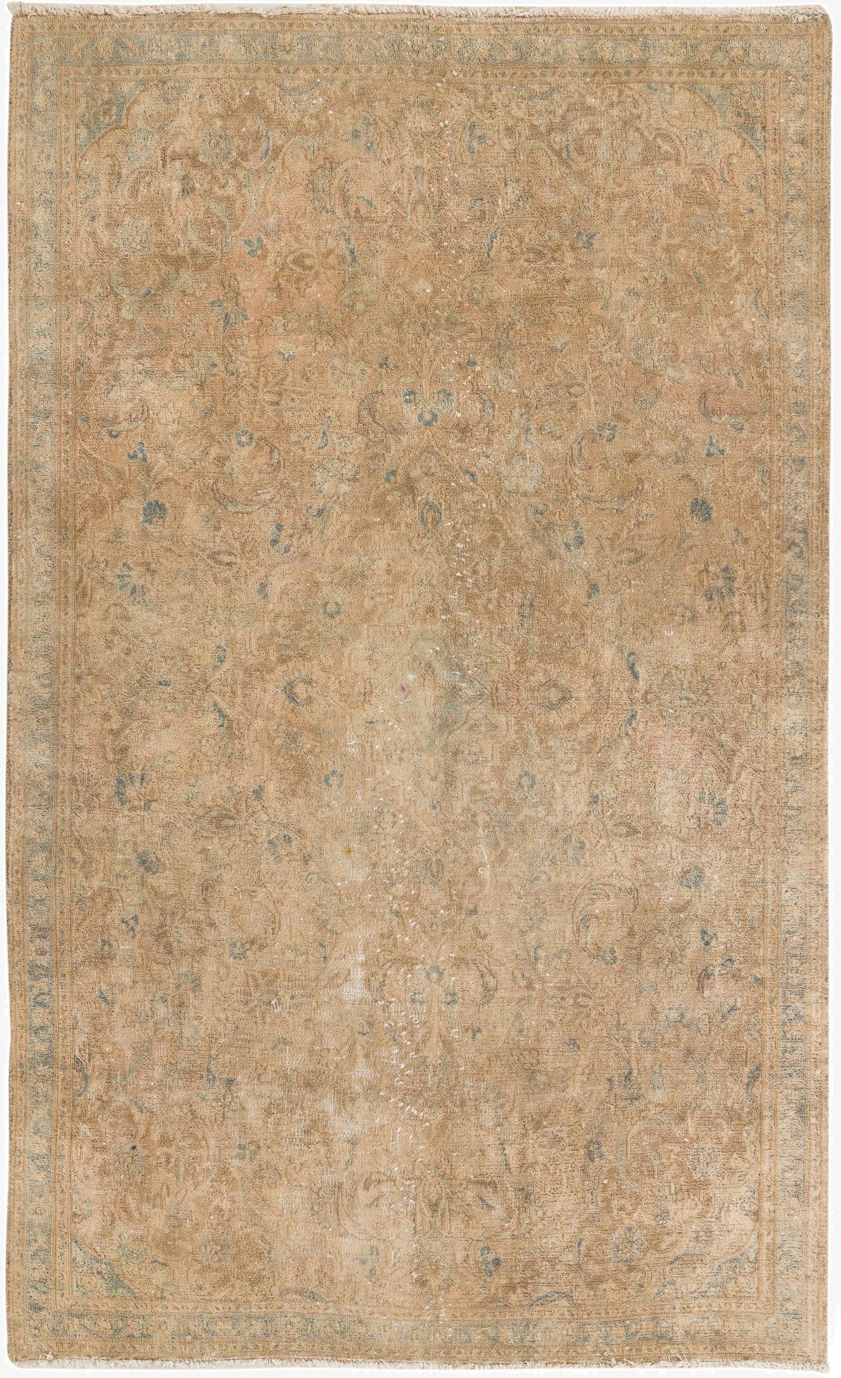  4' 9 x 7' 8  Hand Knotted Ultra Vintage Persian Wool Rug