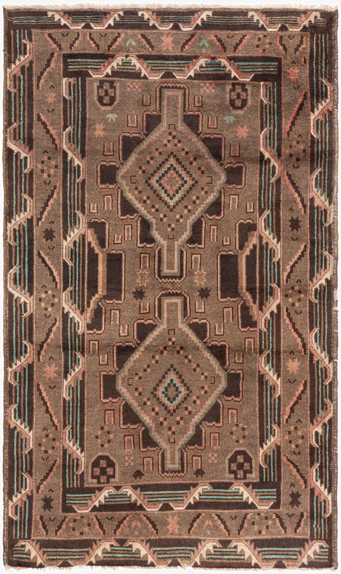  3' 6 x 6'  Hand Knotted Ultra Vintage Persian Wool Rug