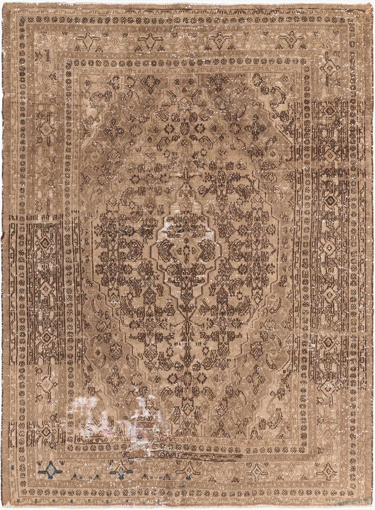  7' 3 x 9' 3  Hand Knotted Ultra Vintage Persian Wool Rug