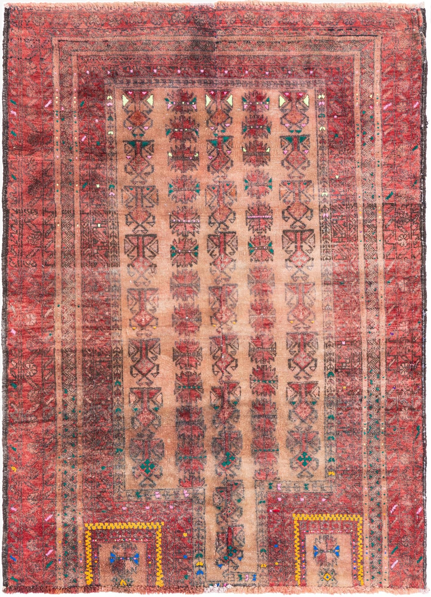  2' 10 x 4'  Hand Knotted Ultra Vintage Persian Wool Rug