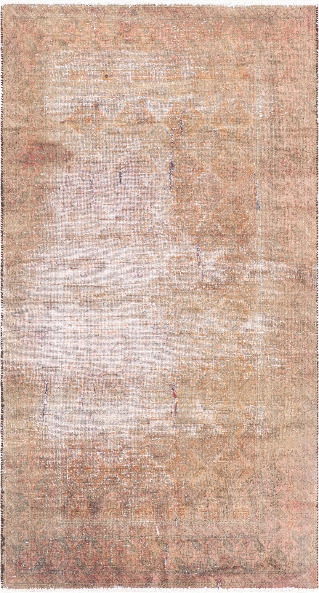  3' 4 x 6' 2  Hand Knotted Ultra Vintage Persian Wool Rug