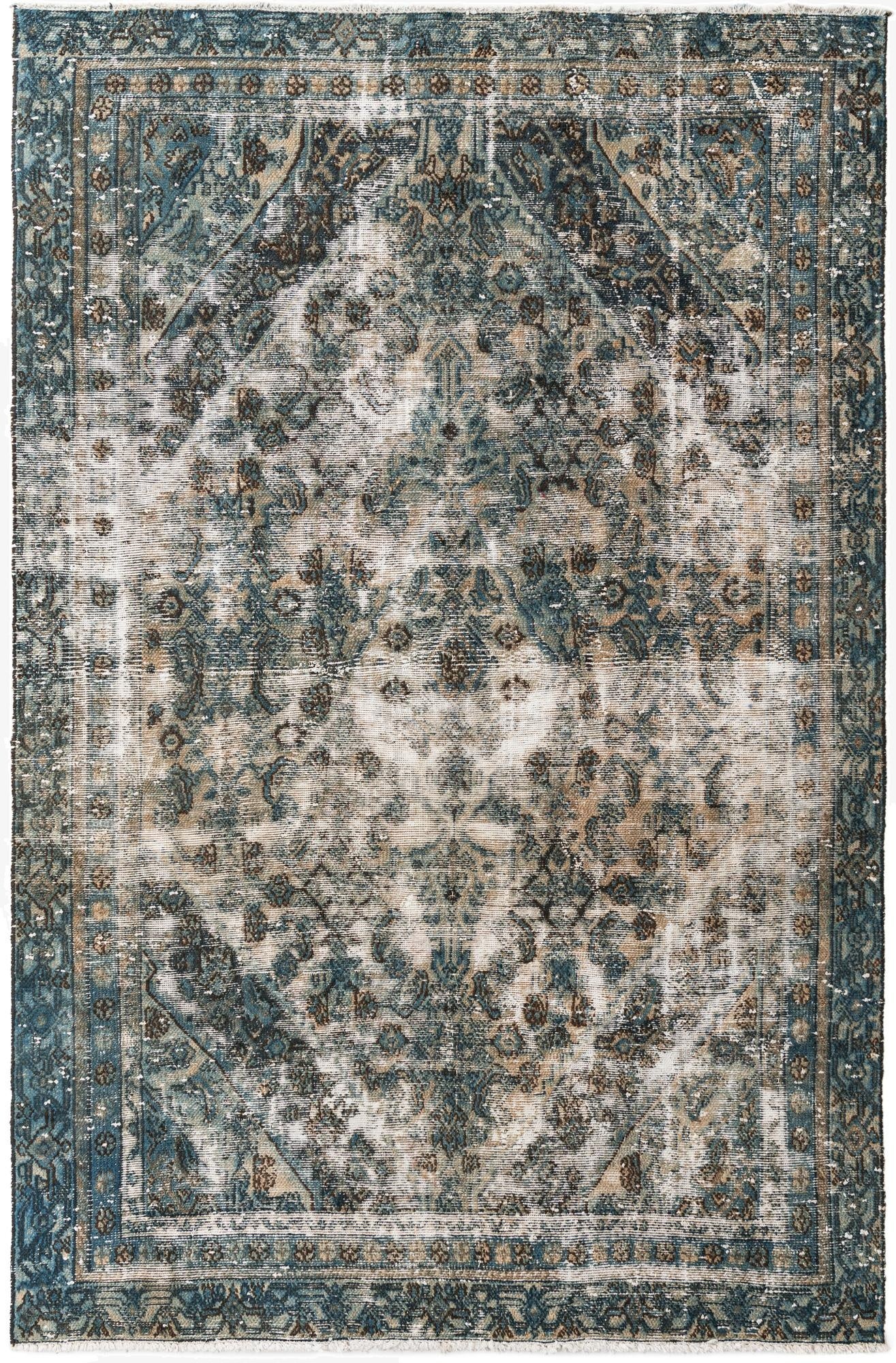  6' x 9'  Hand Knotted Ultra Vintage Persian Wool Rug