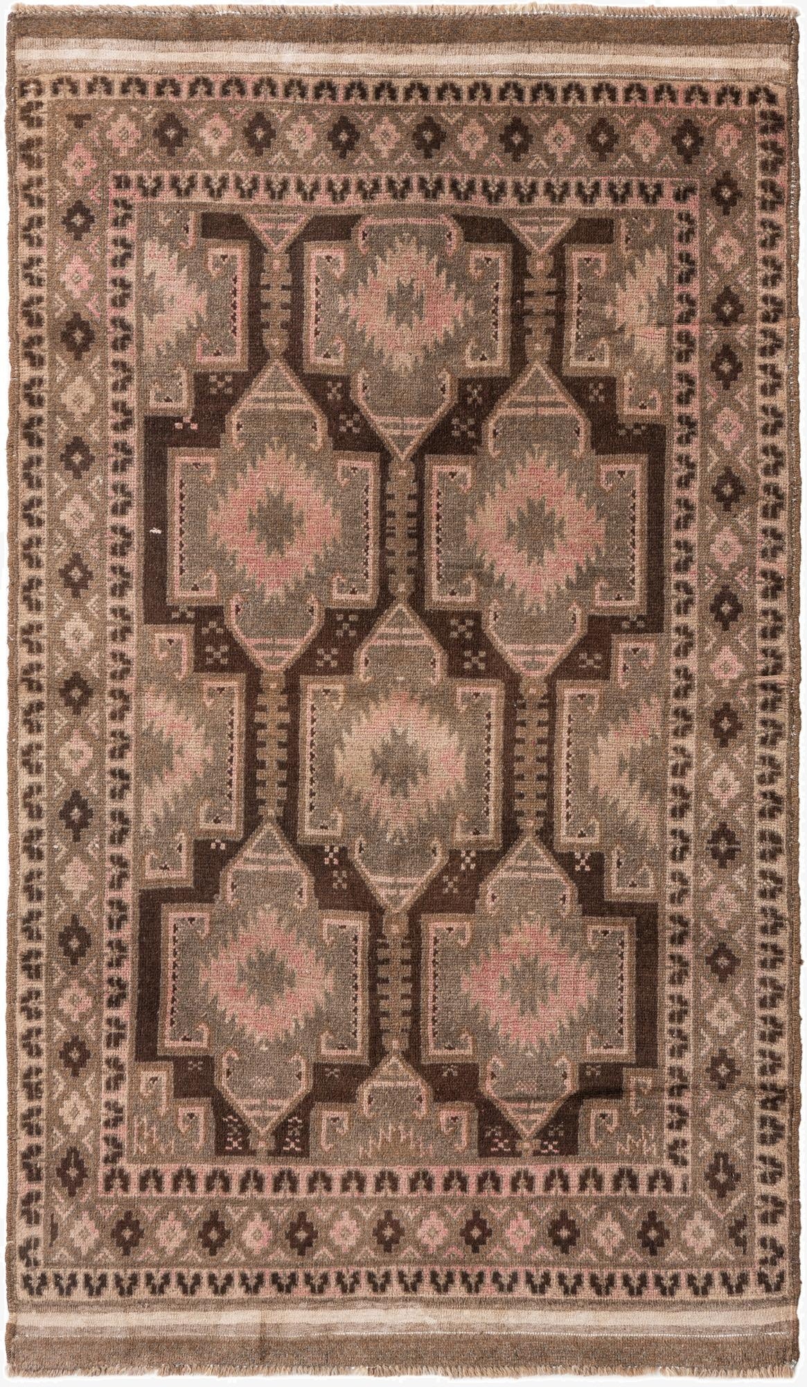  3' 8 x 6' 4  Hand Knotted Ultra Vintage Persian Wool Rug