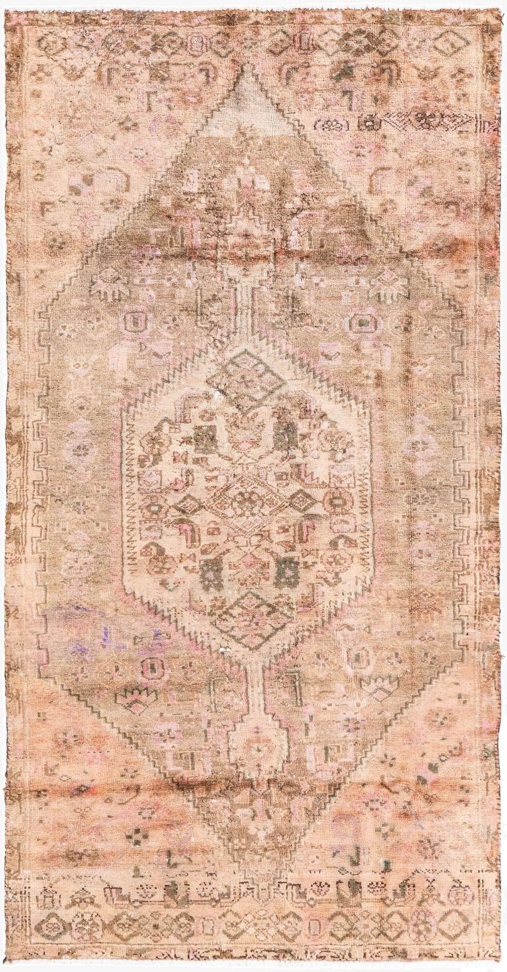  3' 10 x 7' 3  Hand Knotted Ultra Vintage Persian Wool Rug