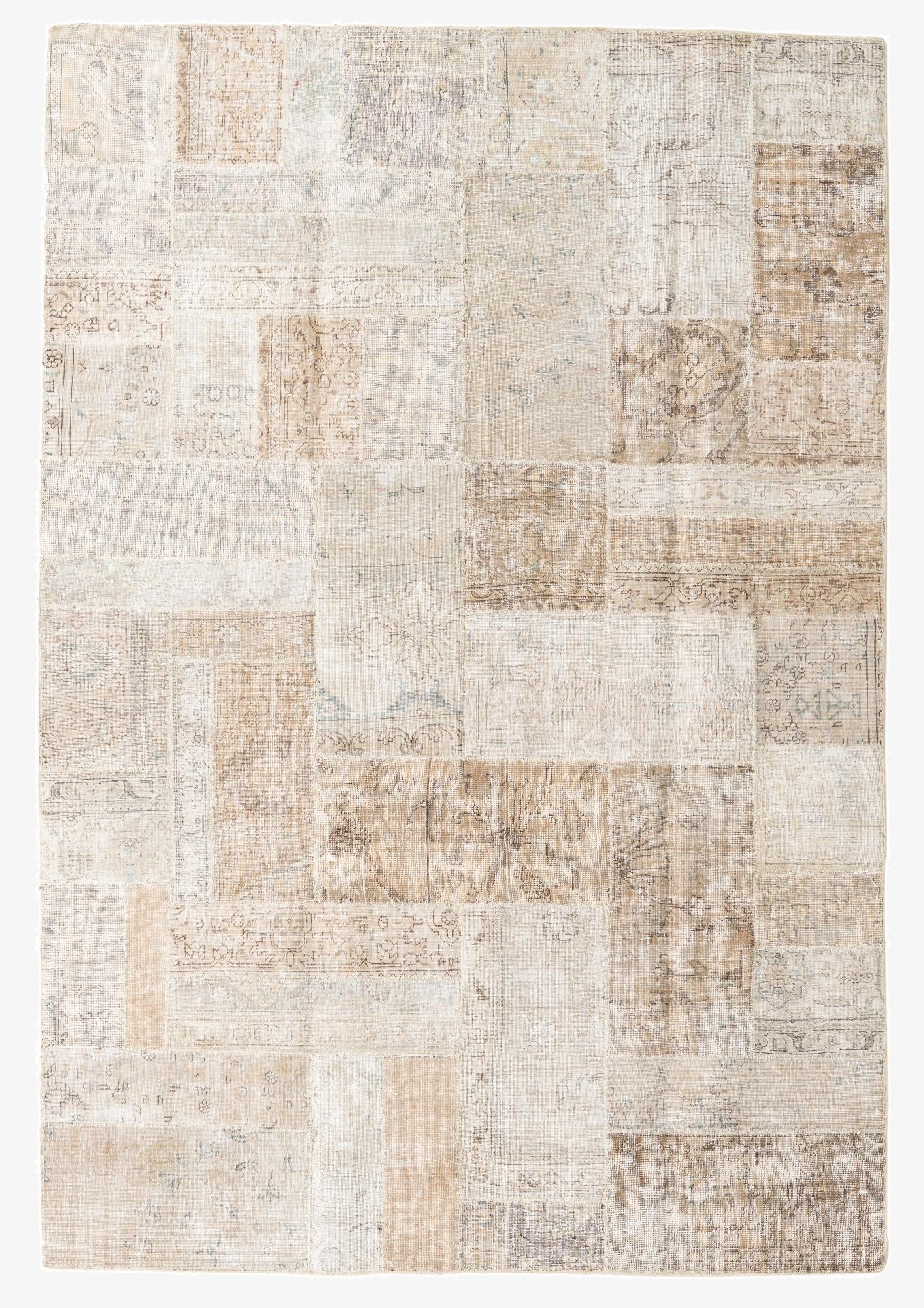  6' 8 x 9' 9  Hand Knotted Ultra Vintage Persian Wool Rug