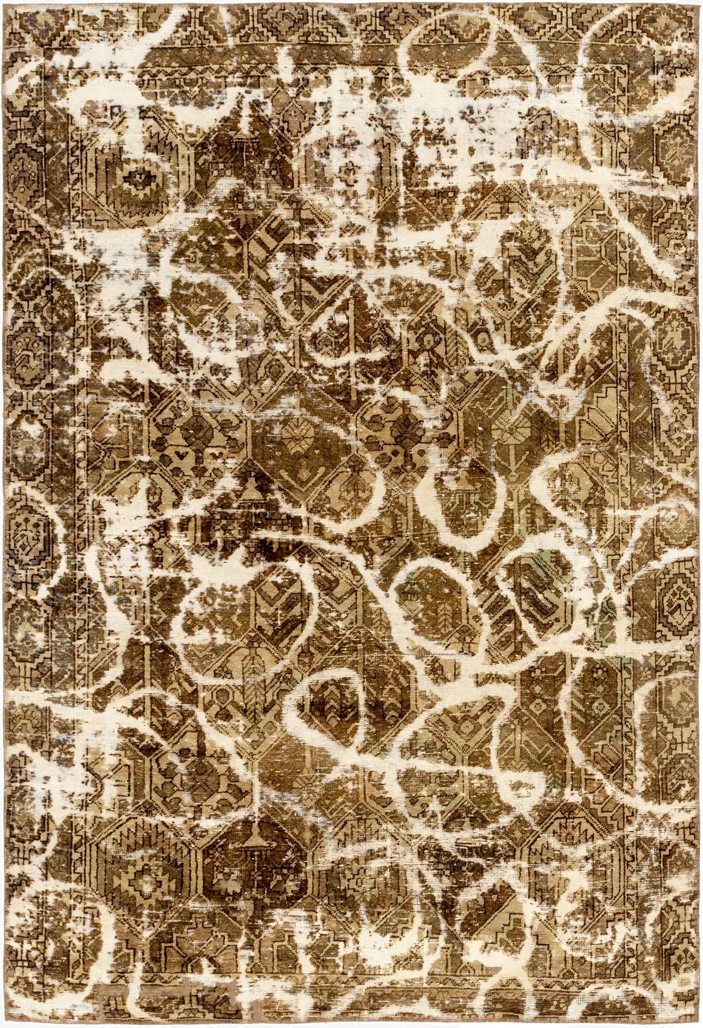  5' 10 x 8' 10  Hand Knotted Ultra Vintage Persian Wool Rug