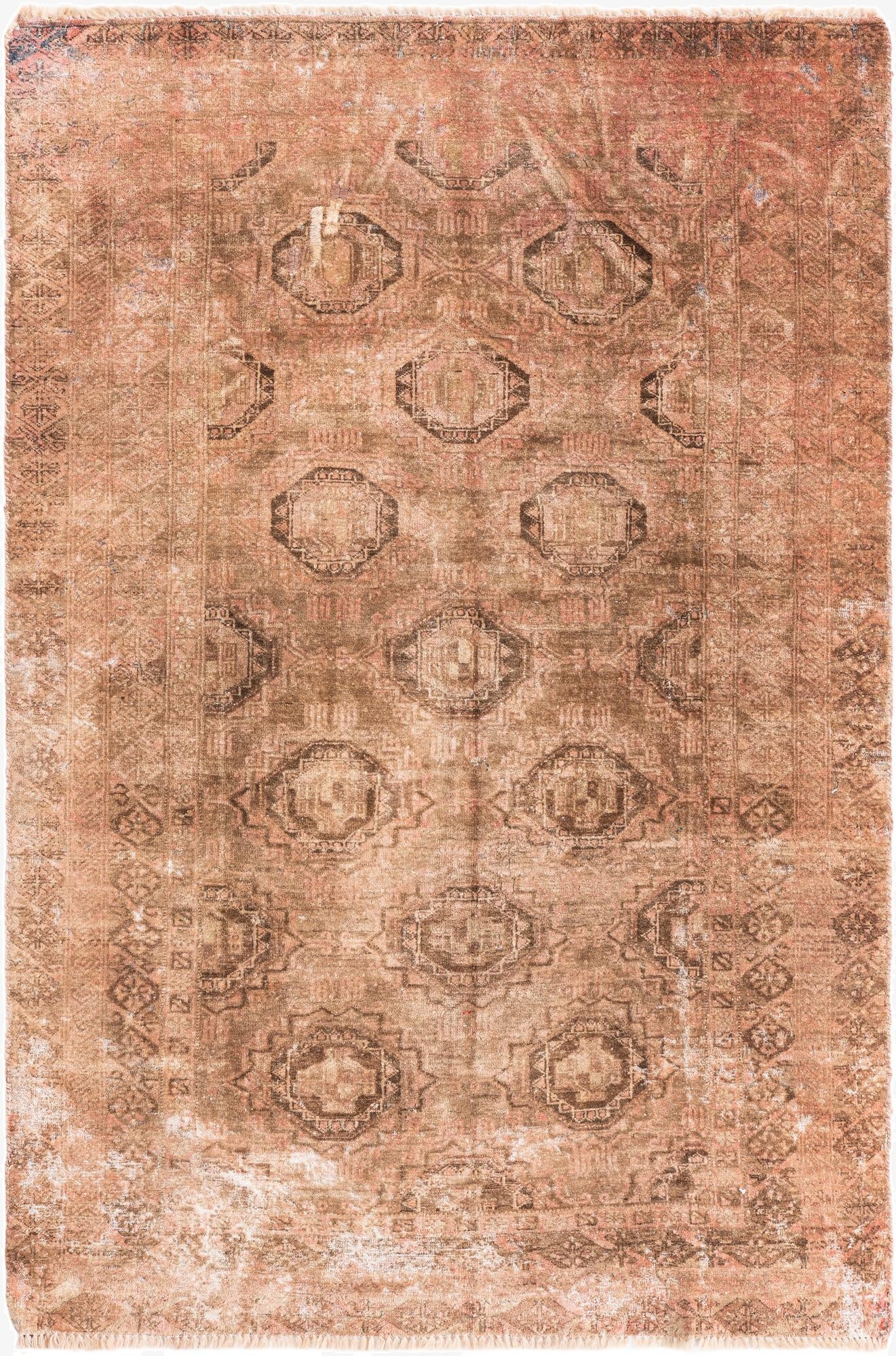  4' x 6'  Hand Knotted Ultra Vintage Persian Wool Rug