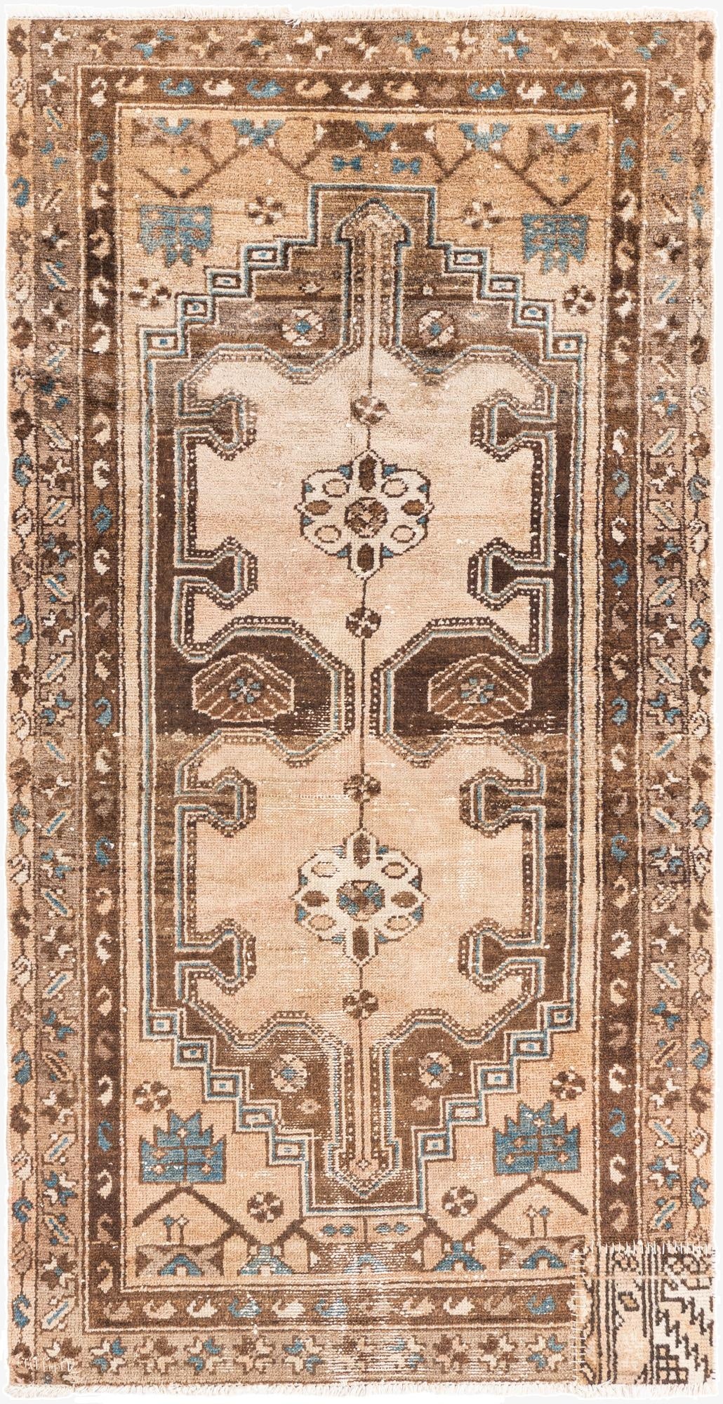  3' 2 x 6' 1  Hand Knotted Ultra Vintage Persian Wool Rug