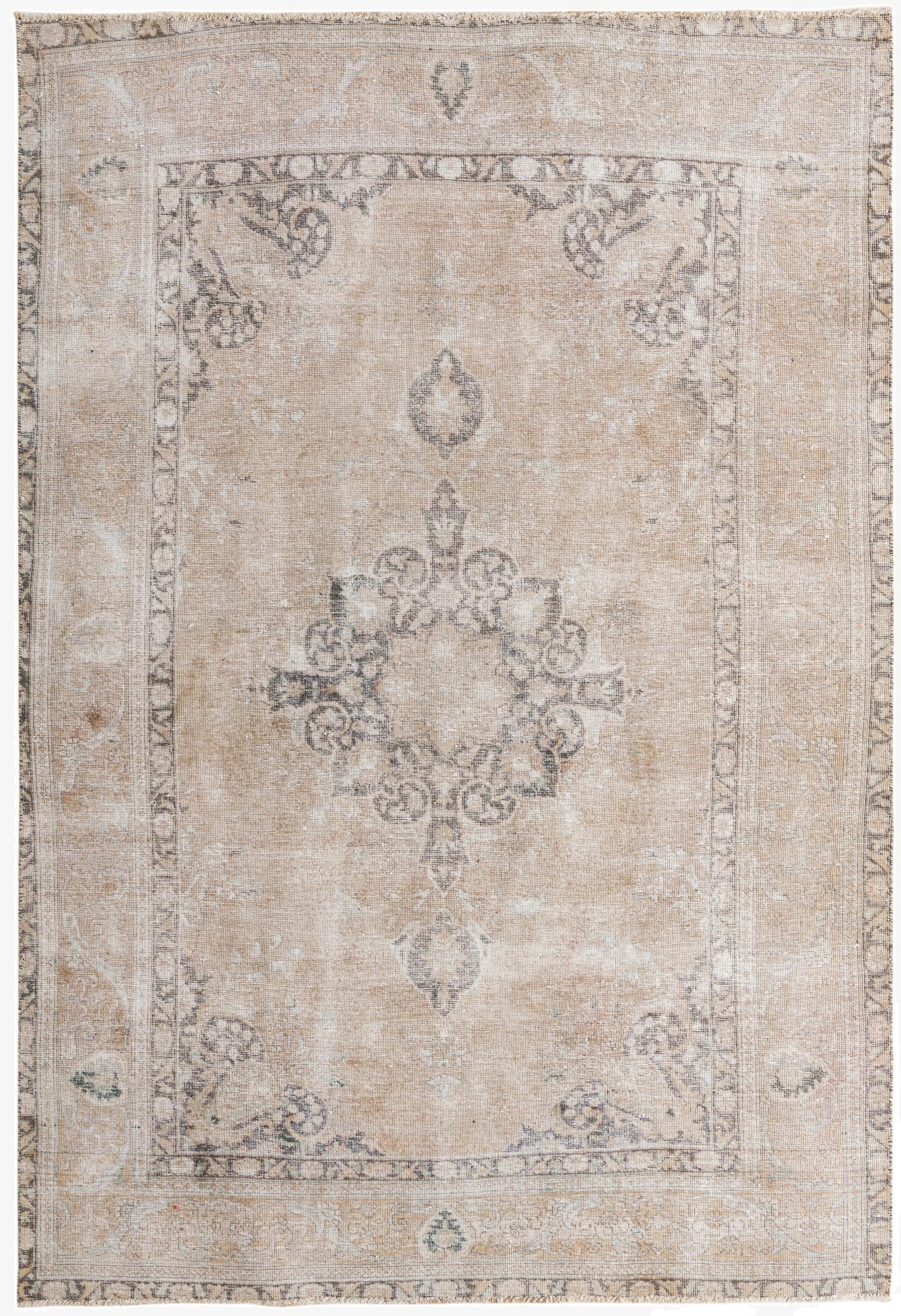  6' 6 x 9' 7  Hand Knotted Ultra Vintage Persian Wool Rug