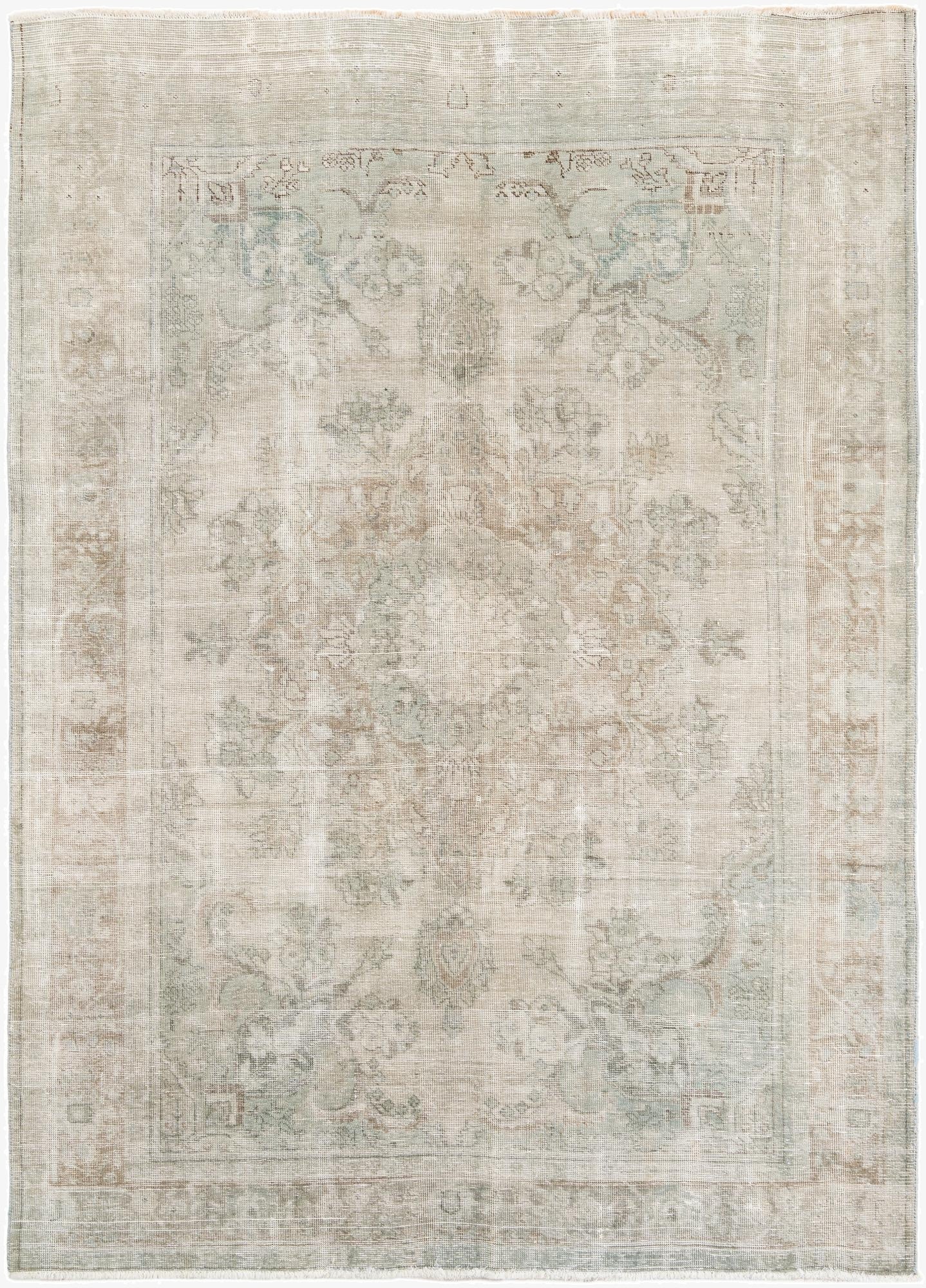  6' 4 x 9'  Hand Knotted Ultra Vintage Persian Wool Rug