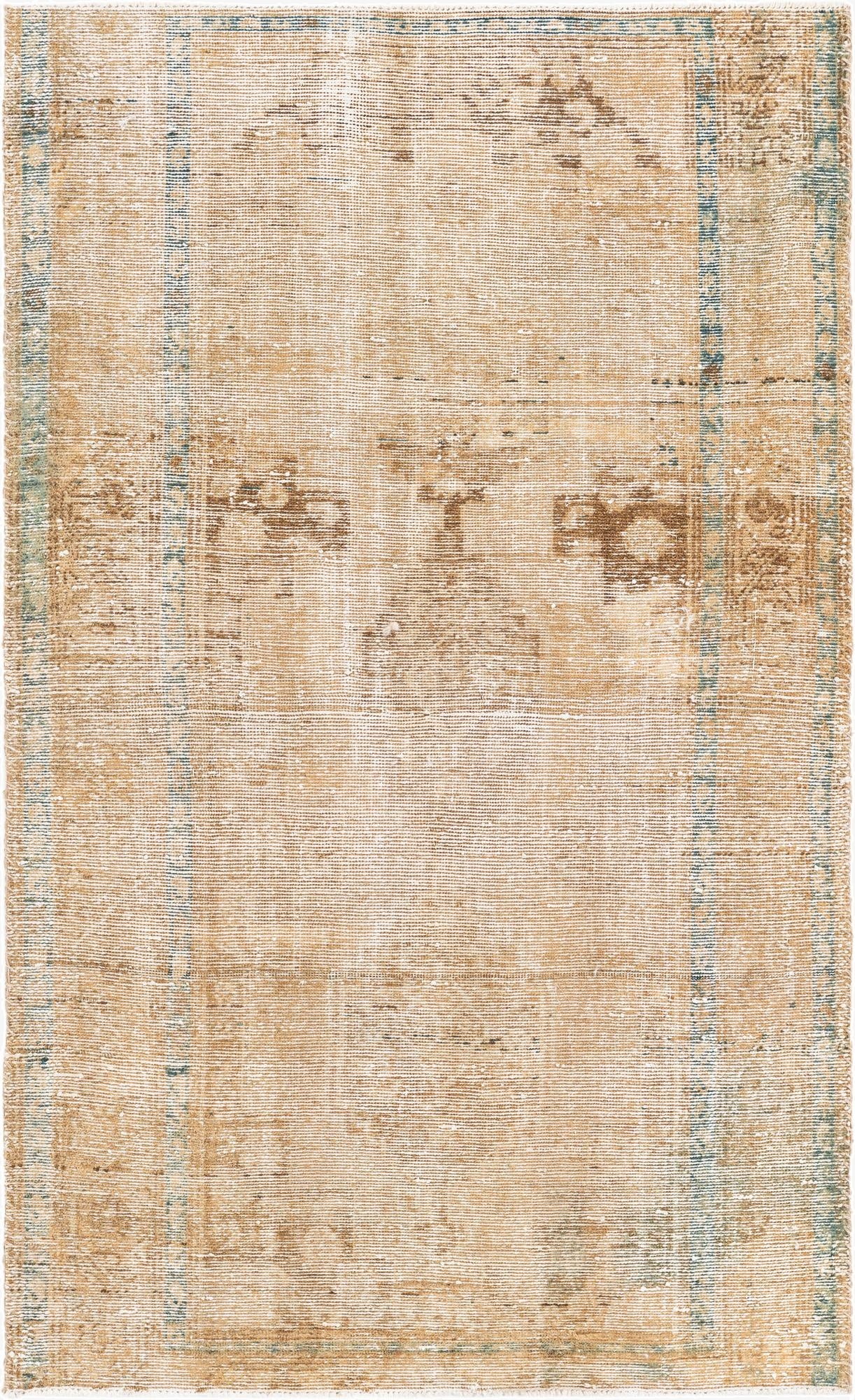  3' 4 x 5' 6  Hand Knotted Ultra Vintage Persian Wool Rug