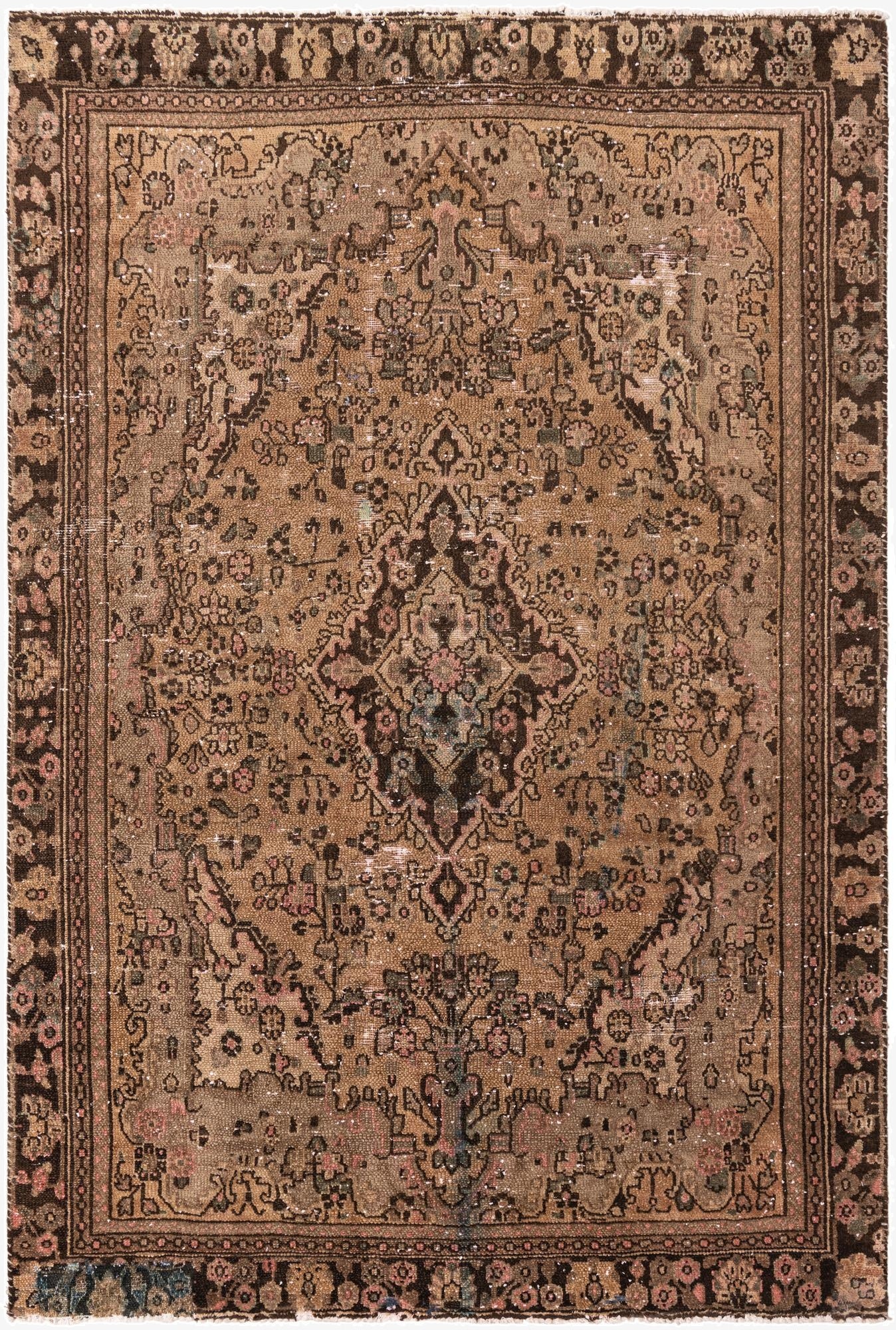  6' 5 x 9' 8  Hand Knotted Ultra Vintage Persian Wool Rug