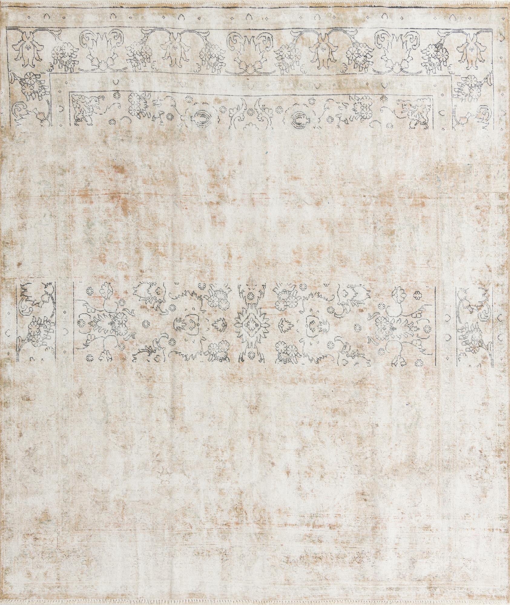  9' 5 x 11' 1  Hand Knotted Ultra Vintage Persian Wool Rug