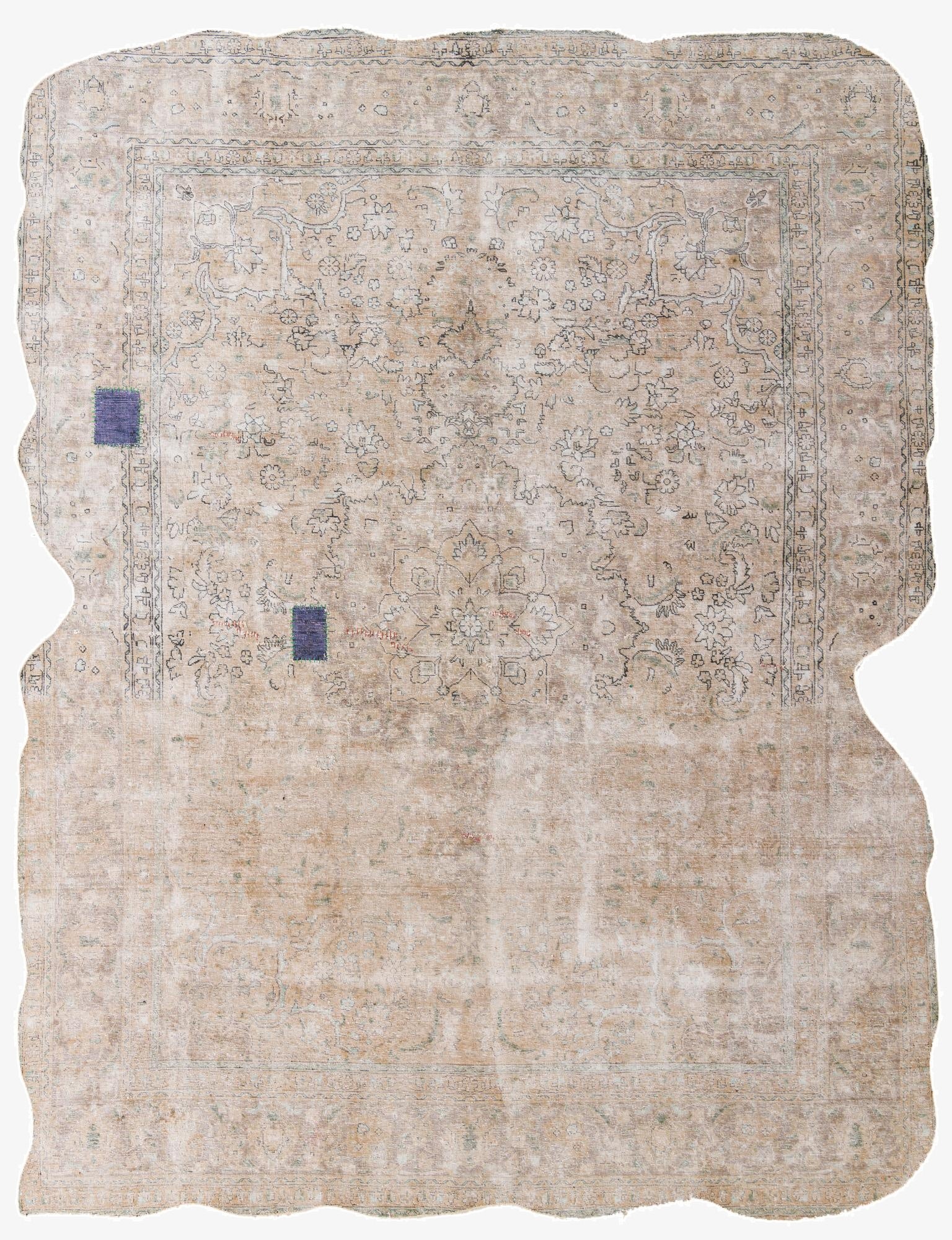  9' 7 x 12' 5  Hand Knotted Ultra Vintage Persian Wool Rug