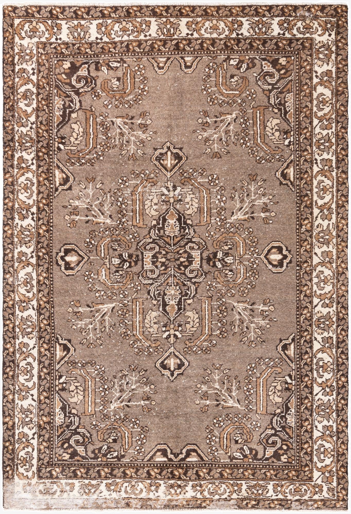  6' 5 x 9' 8  Hand Knotted Ultra Vintage Persian Wool Rug