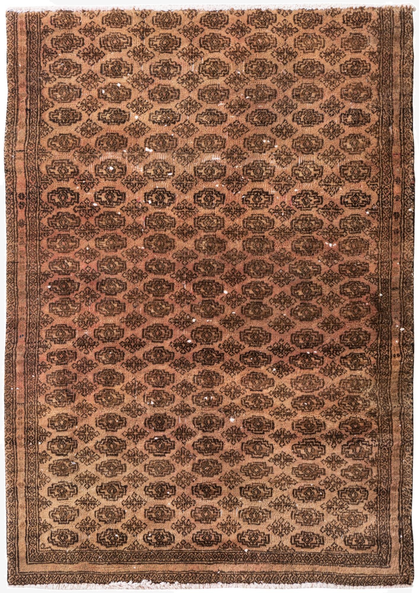  3' 2 x 4' 5  Hand Knotted Ultra Vintage Persian Wool Rug