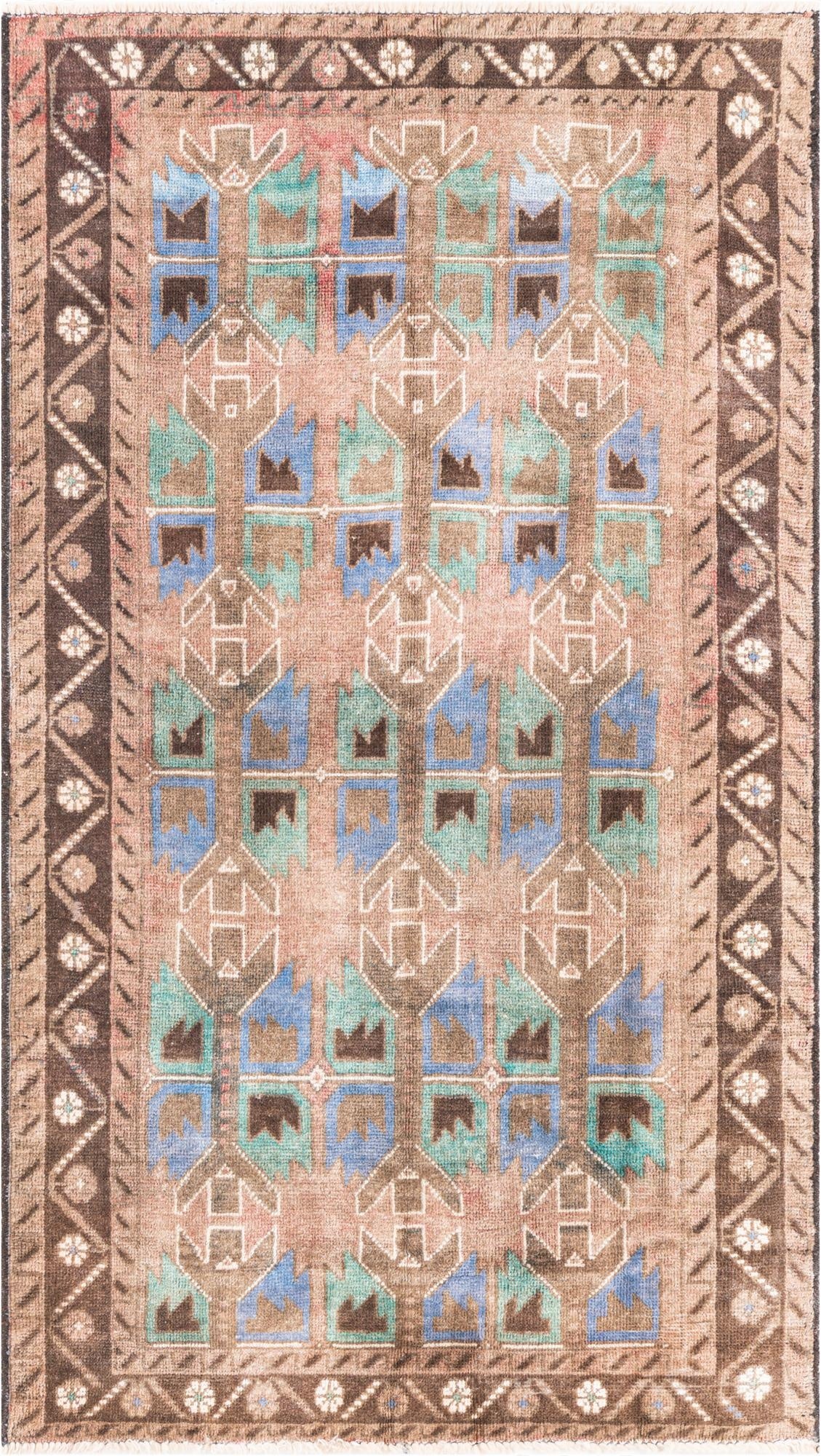  3' 5 x 6'  Hand Knotted Ultra Vintage Persian Wool Rug