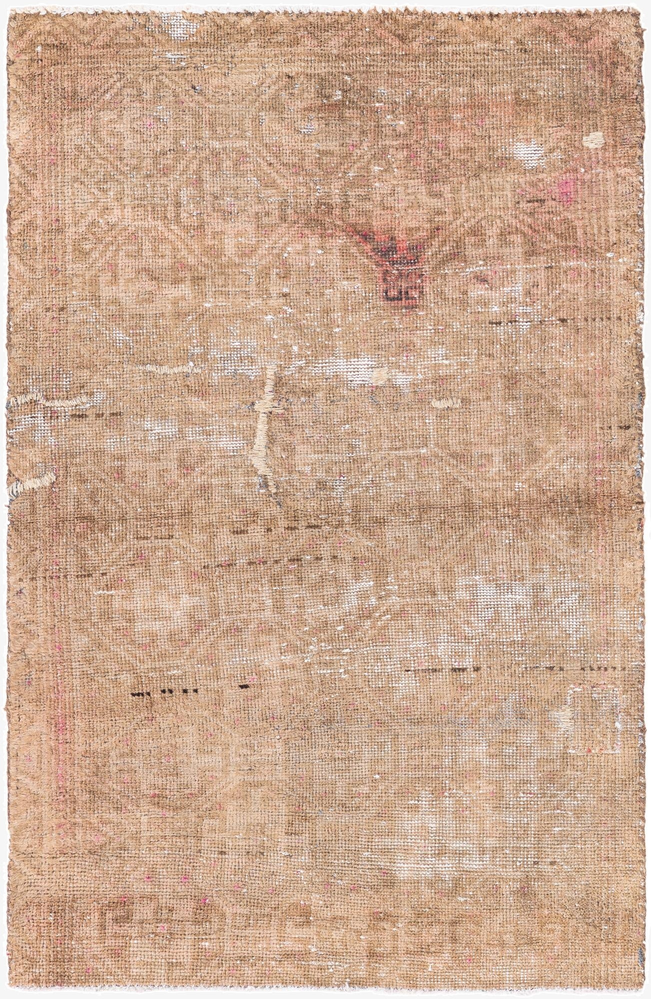  2' 7 x 4' 2  Hand Knotted Ultra Vintage Persian Wool Rug