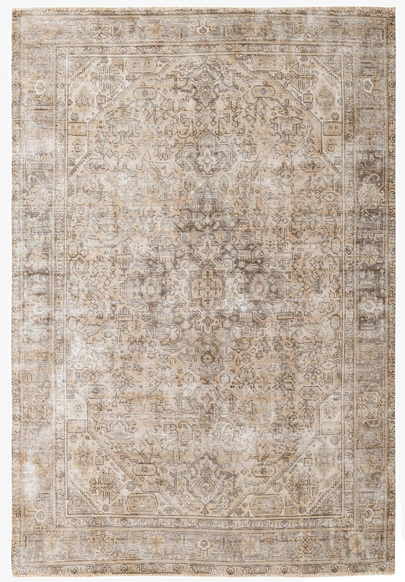  6' 6 x 9' 5  Hand Knotted Ultra Vintage Persian Wool Rug