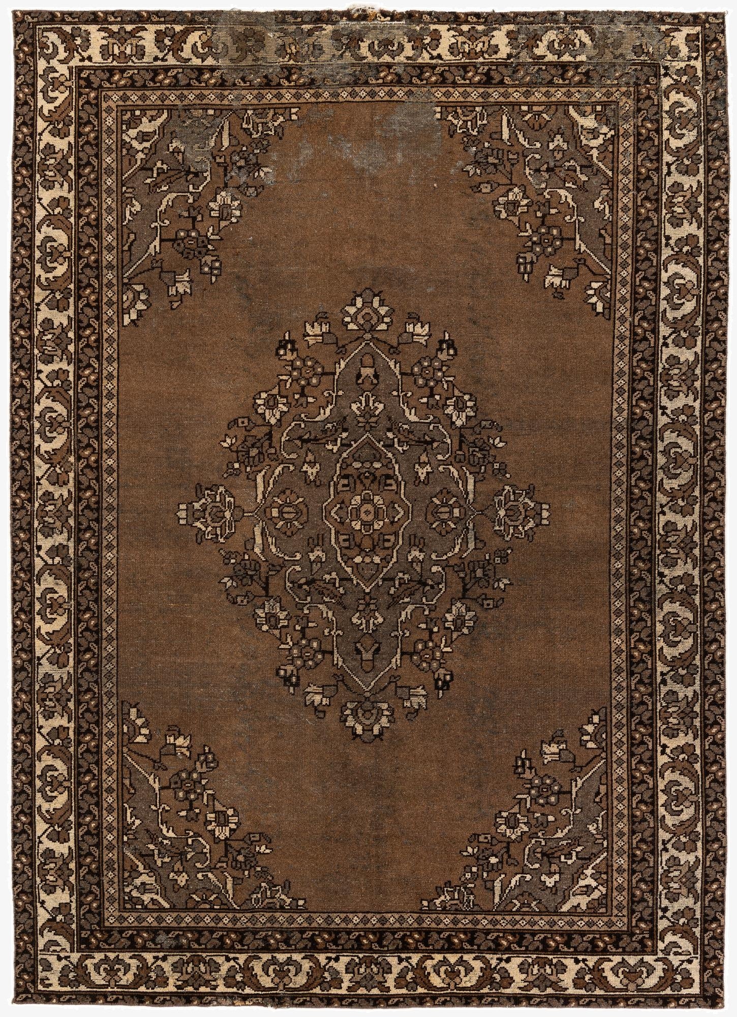  6' 6 x 9' 1  Hand Knotted Ultra Vintage Persian Wool Rug