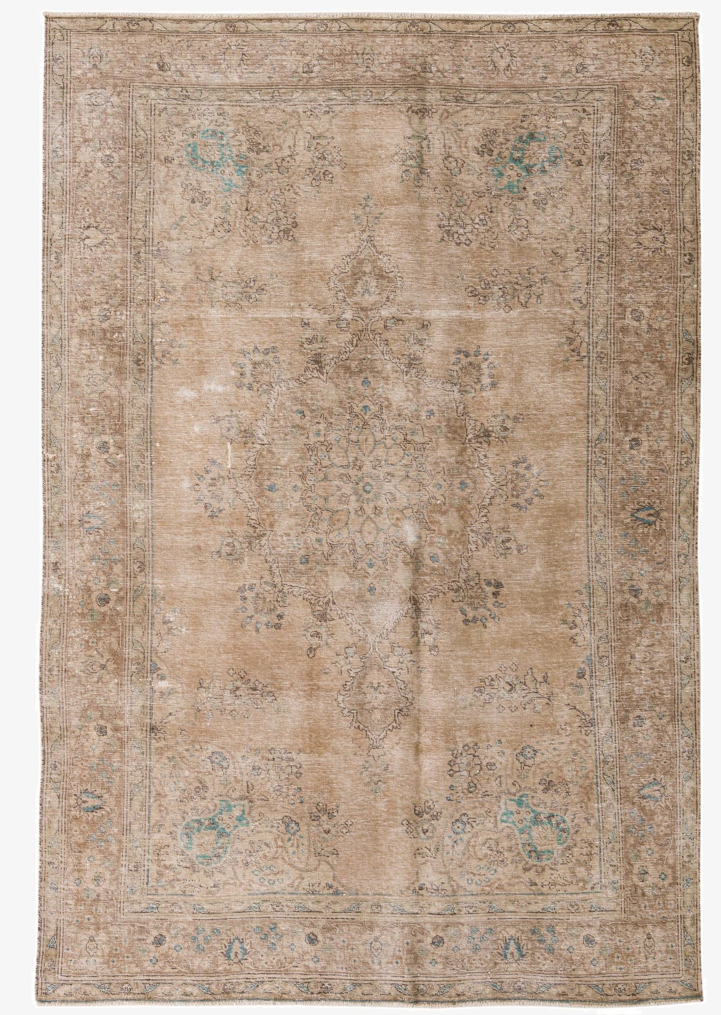  6' 4 x 9' 6  Hand Knotted Ultra Vintage Persian Wool Rug