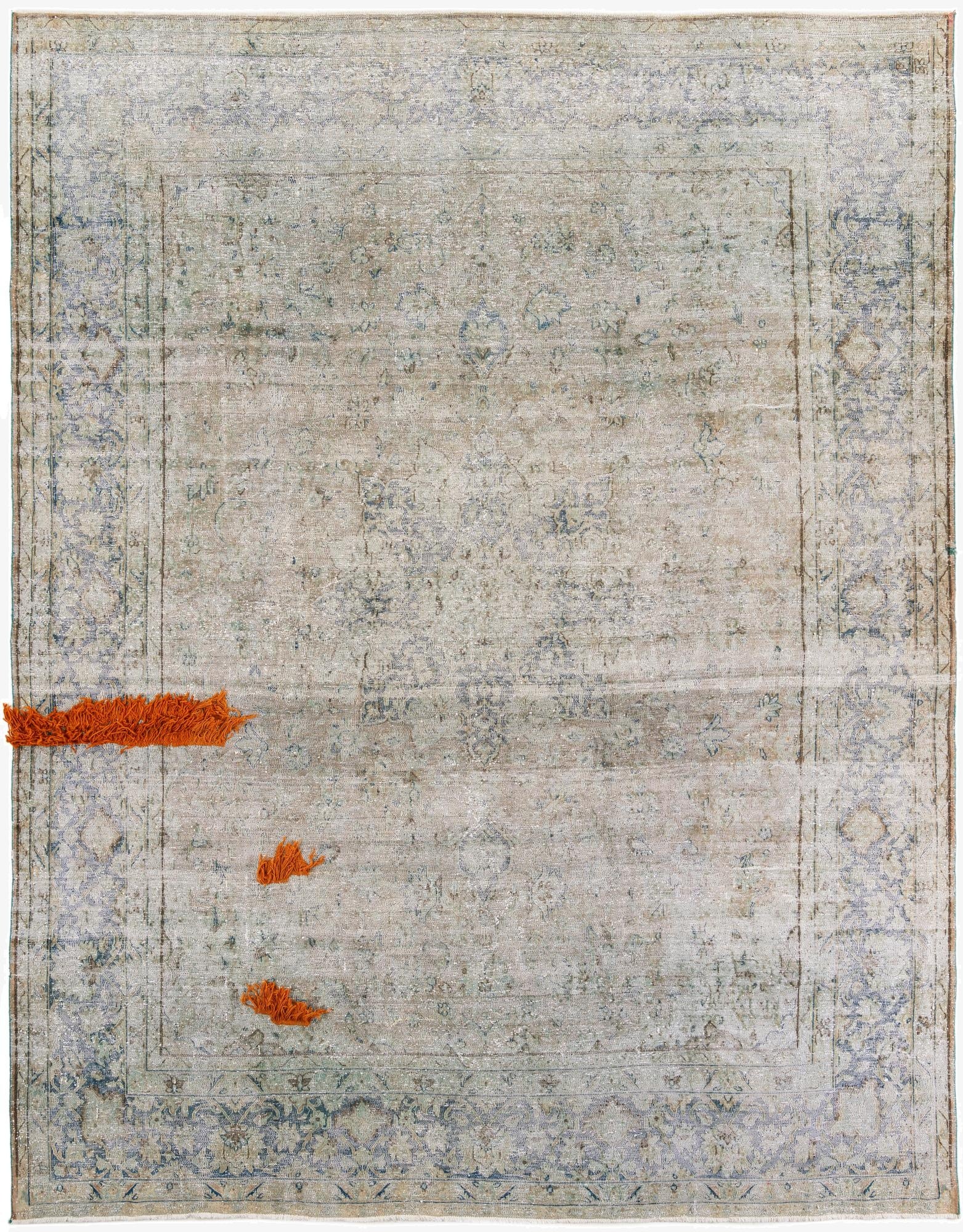  9' 10 x 13'  Hand Knotted Ultra Vintage Persian Wool Rug