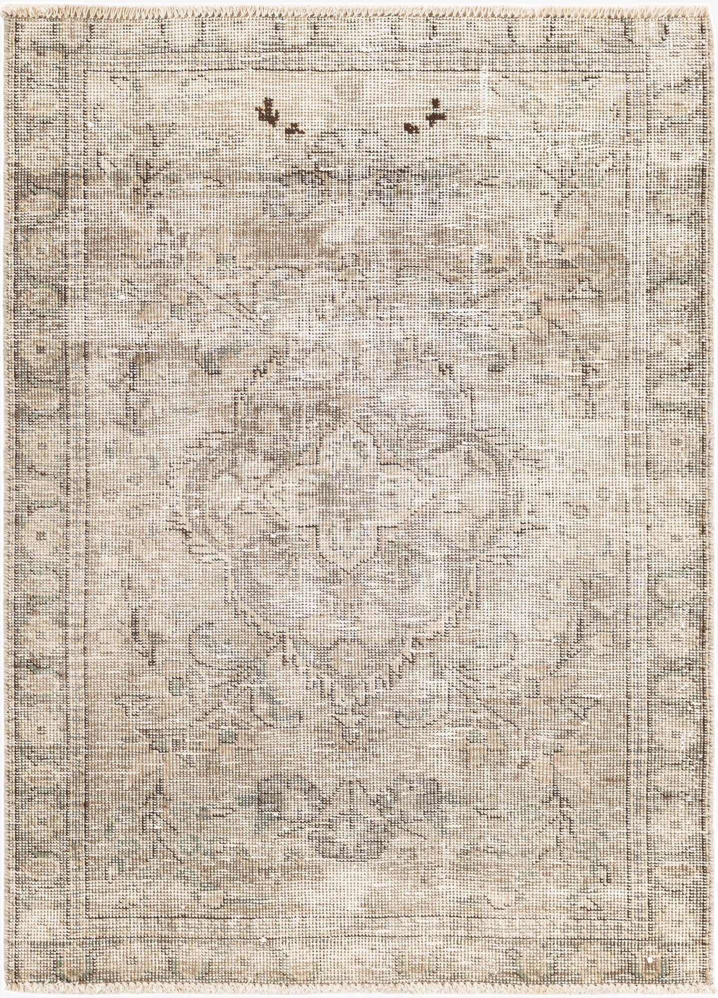  3' 2 x 4' 4  Hand Knotted Ultra Vintage Persian Wool Rug