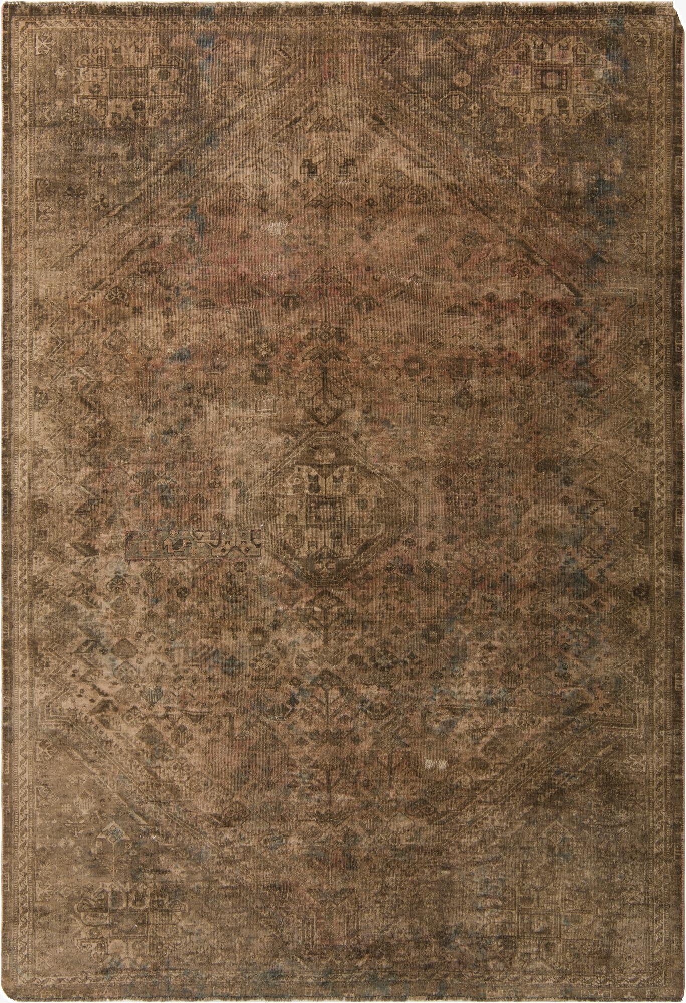  6' 5 x 9' 1  Hand Knotted Ultra Vintage Persian Wool Rug