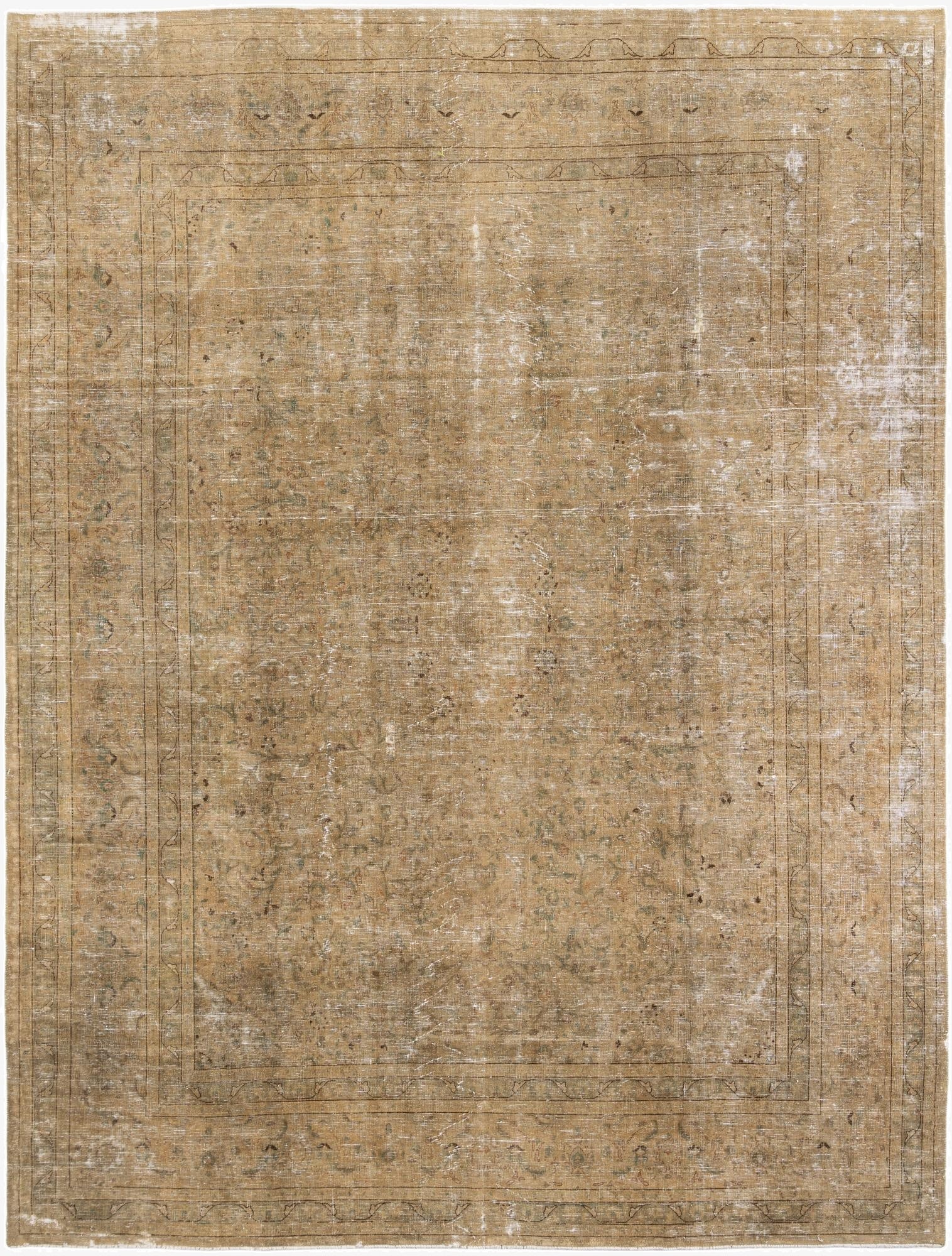  9' 8 x 12' 6  Hand Knotted Ultra Vintage Persian Wool Rug