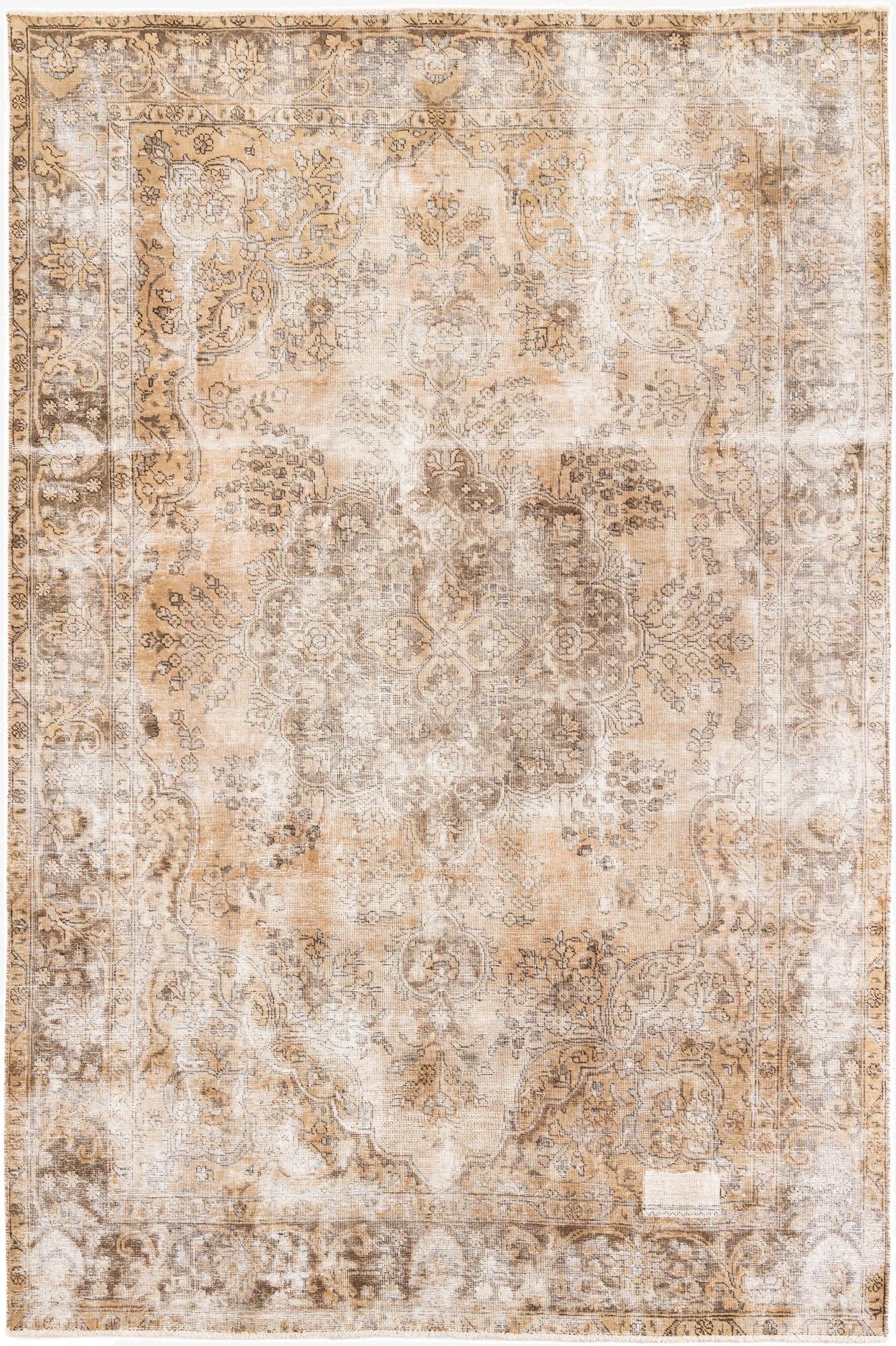  6' 4 x 9' 4  Hand Knotted Ultra Vintage Persian Wool Rug