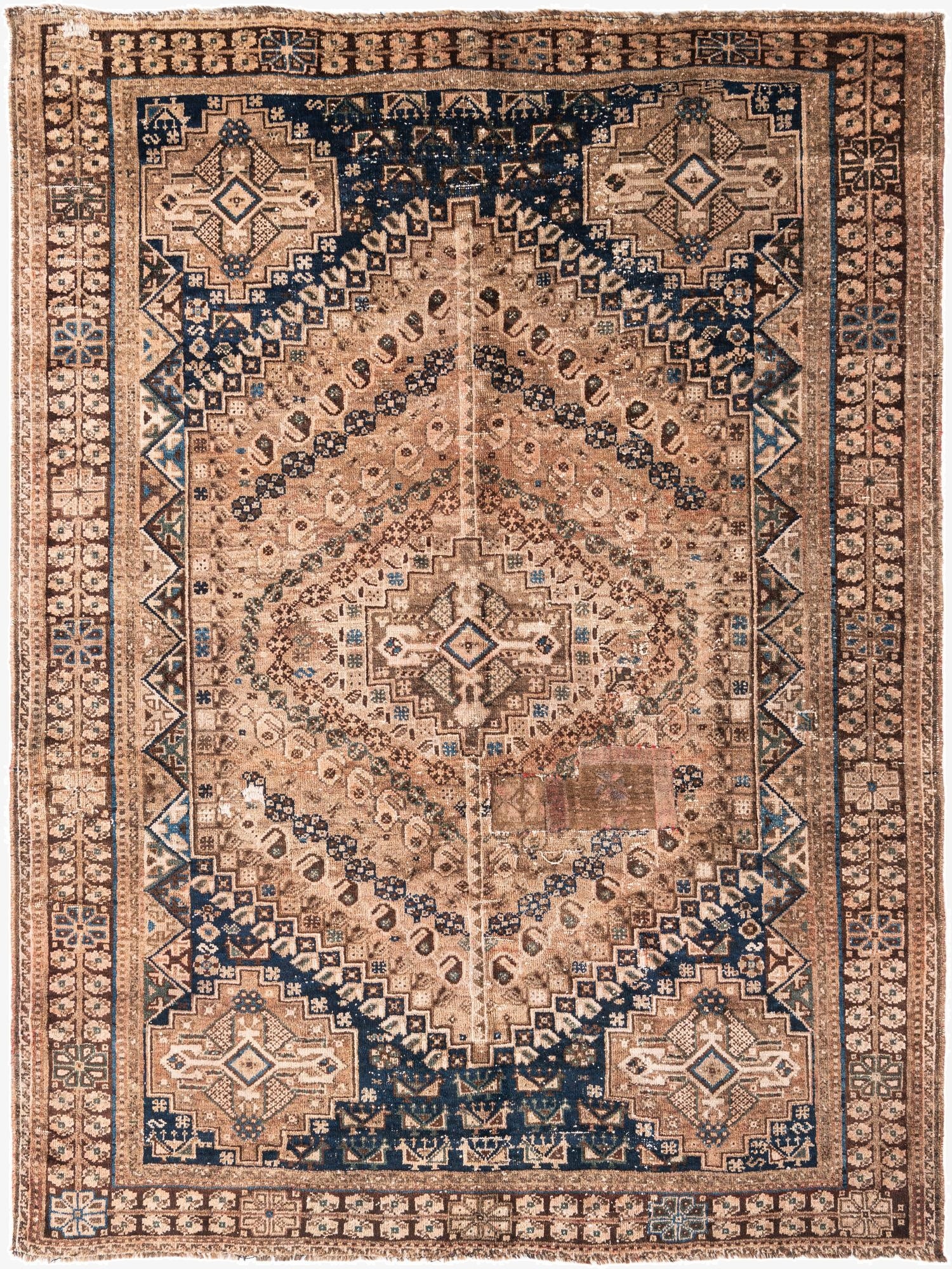  5' 10 x 7' 9  Hand Knotted Ultra Vintage Persian Wool Rug