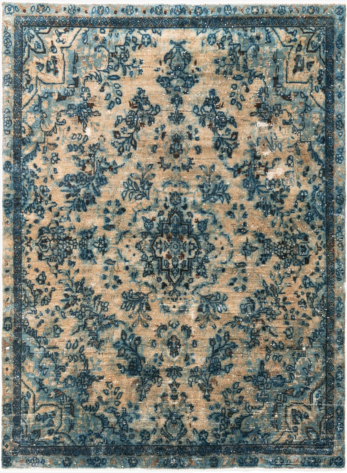  6' 4 x 8' 2  Hand Knotted Ultra Vintage Persian Wool Rug
