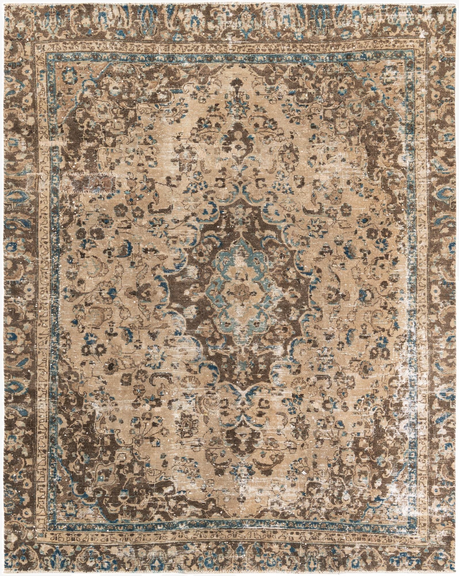  7' x 8' 8  Hand Knotted Ultra Vintage Persian Wool Rug